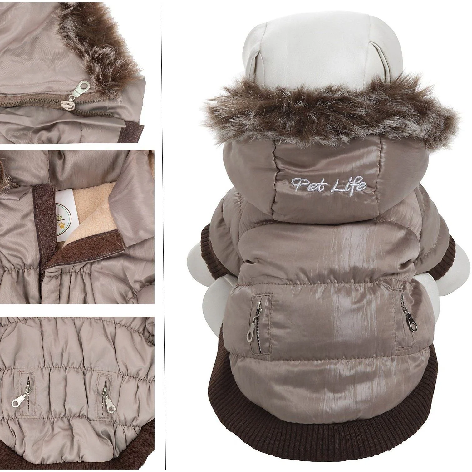 Pet Life ® Classic Metallic Fashion 3M Insulated Dog Coat Parka  w/ Removable Hood - Image 17