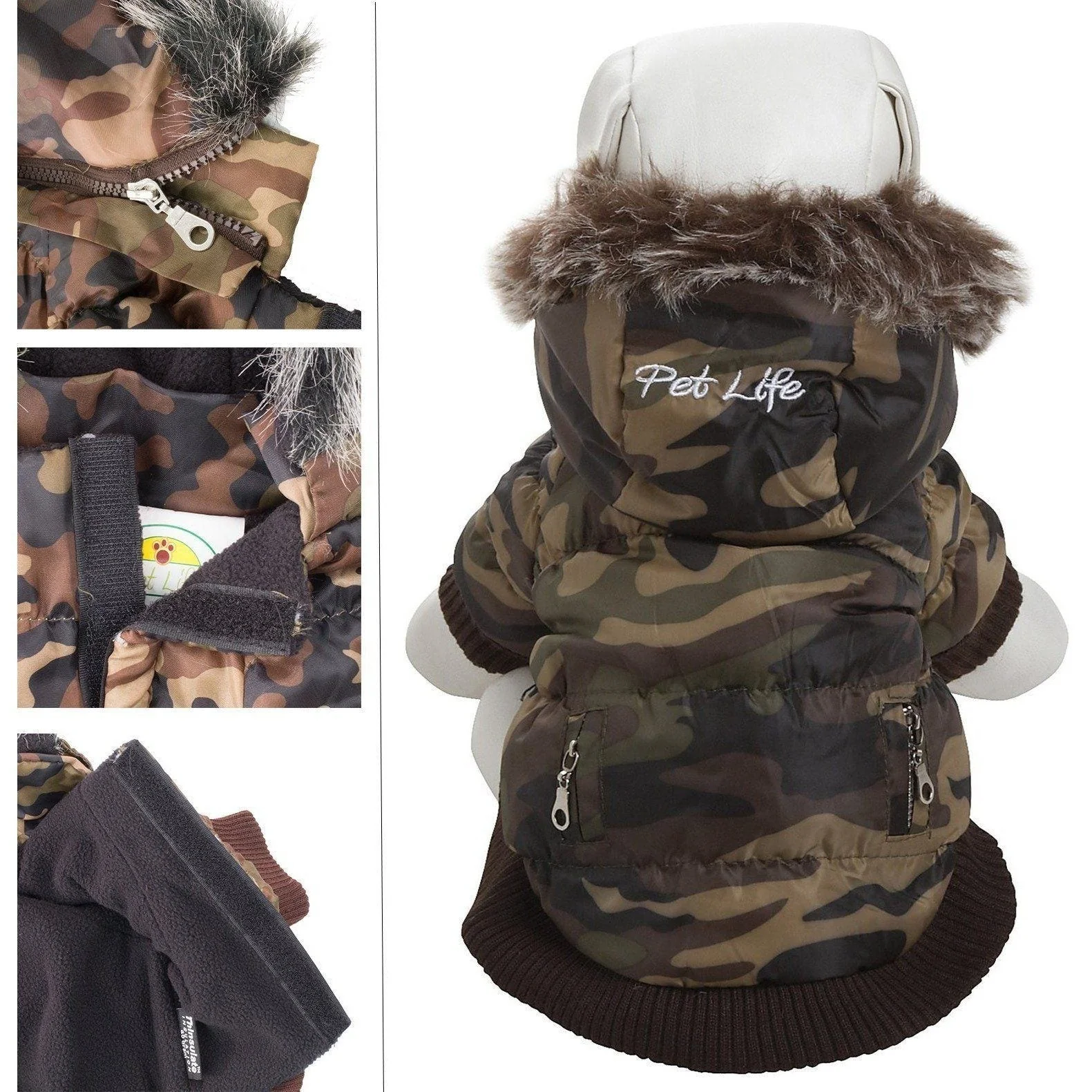 Pet Life ® Classic Metallic Fashion 3M Insulated Dog Coat Parka  w/ Removable Hood - Image 18