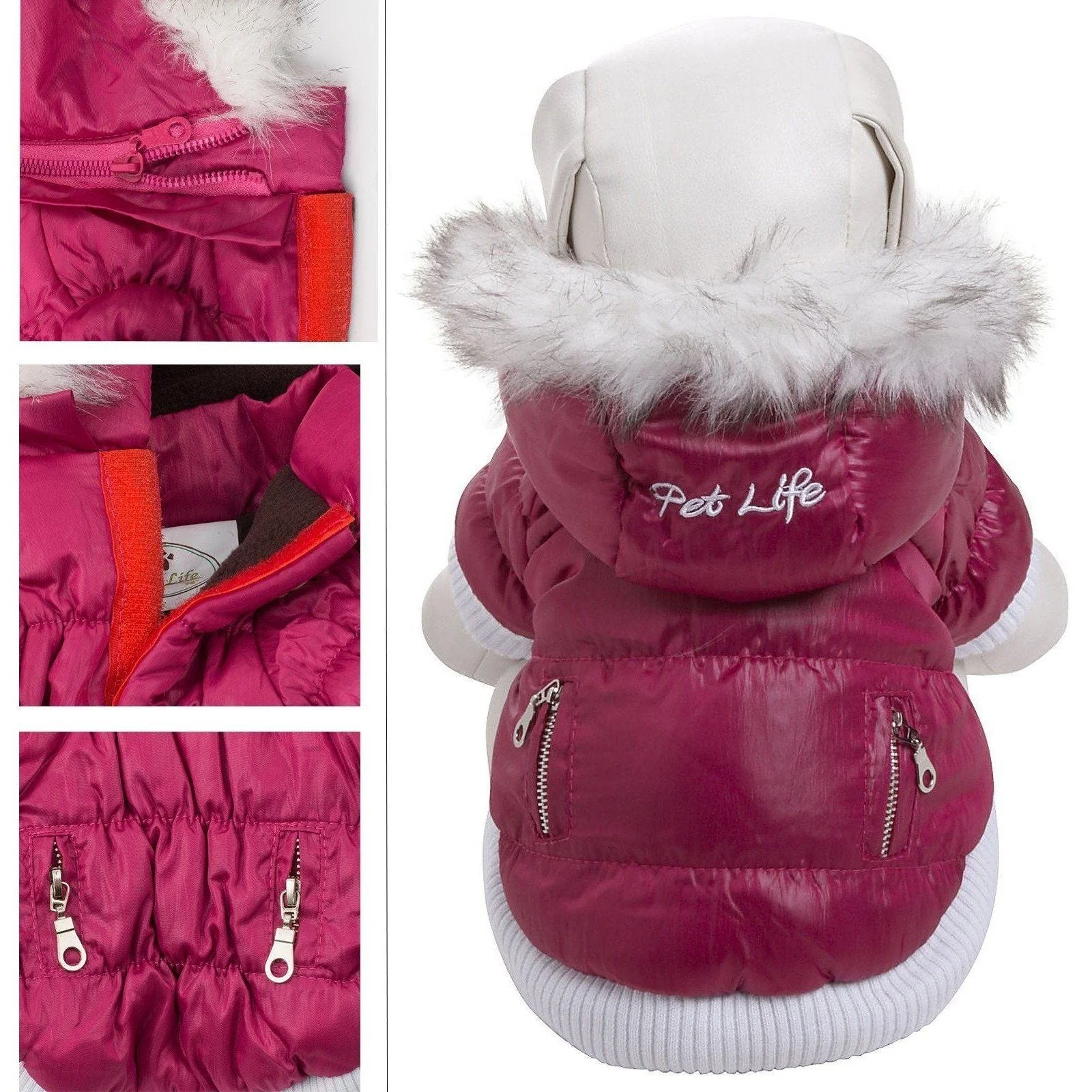 Pet Life ® Classic Metallic Fashion 3M Insulated Dog Coat Parka  w/ Removable Hood - Image 19