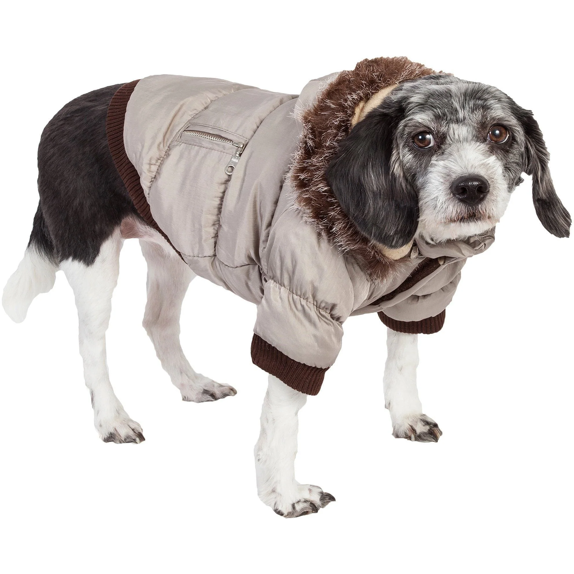 Pet Life ® Classic Metallic Fashion 3M Insulated Dog Coat Parka  w/ Removable Hood - Image 4