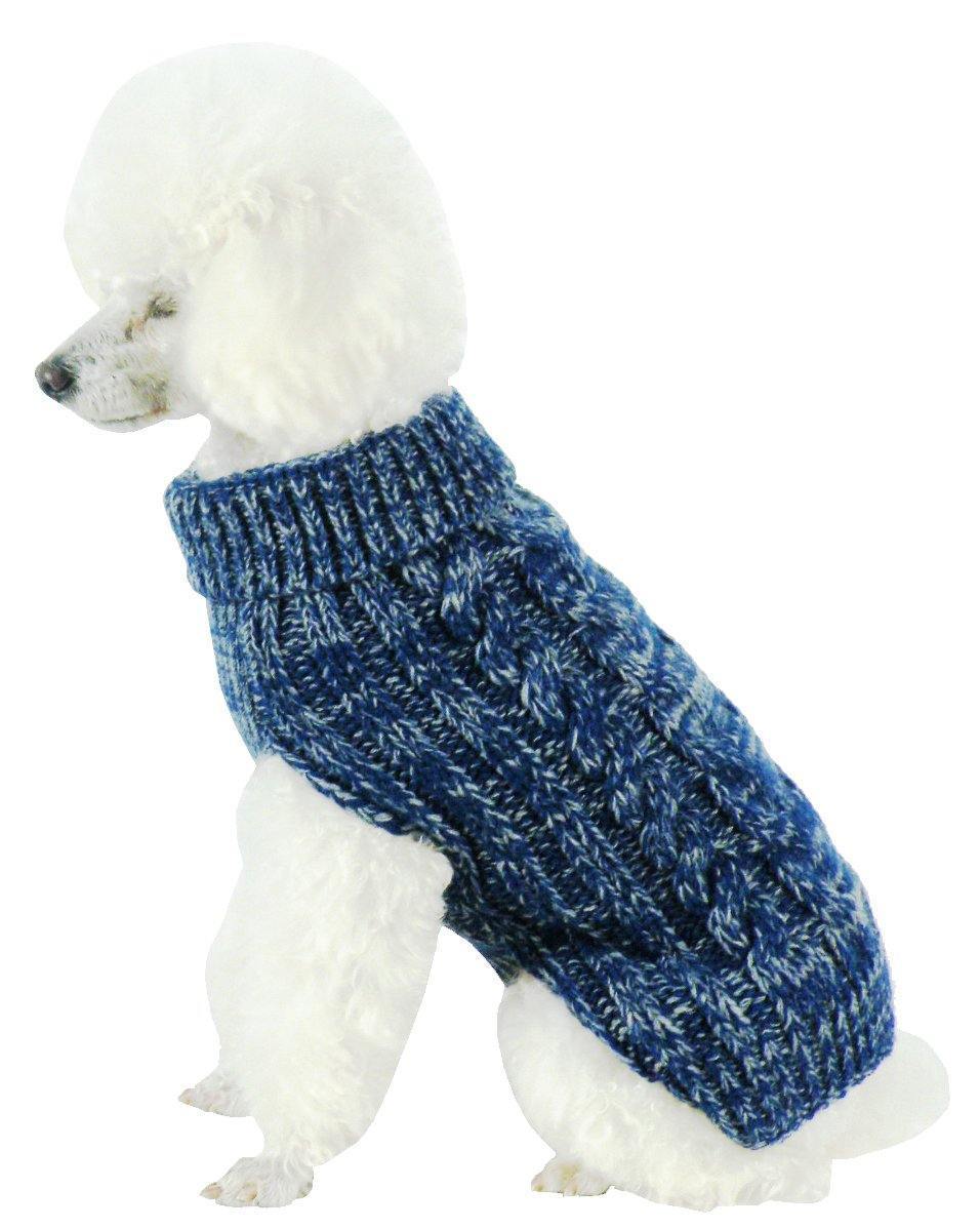 Pet Life ® Classical 'True Blue' Heavy Cable Knitted Ribbed Fashion Dog Sweater - Image 2