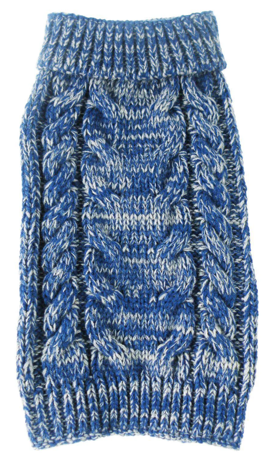 Pet Life ® Classical 'True Blue' Heavy Cable Knitted Ribbed Fashion Dog Sweater - Image 3