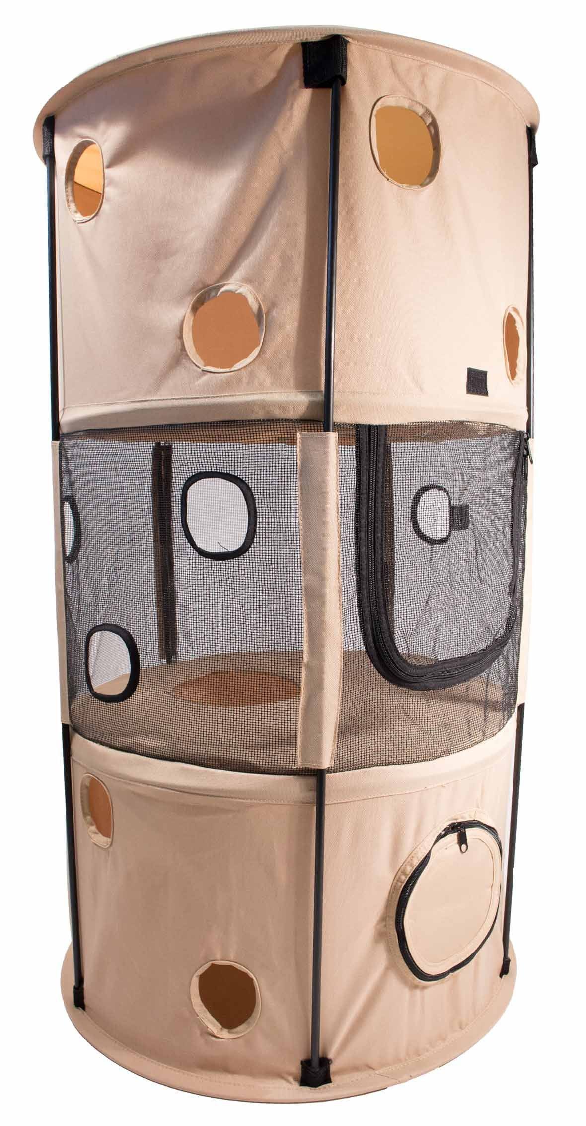 Pet Life ® 'Climber-Tree' Play-Active Travel Collapsible Lightweight Kitty Cat Tree House Lounger - Image 4