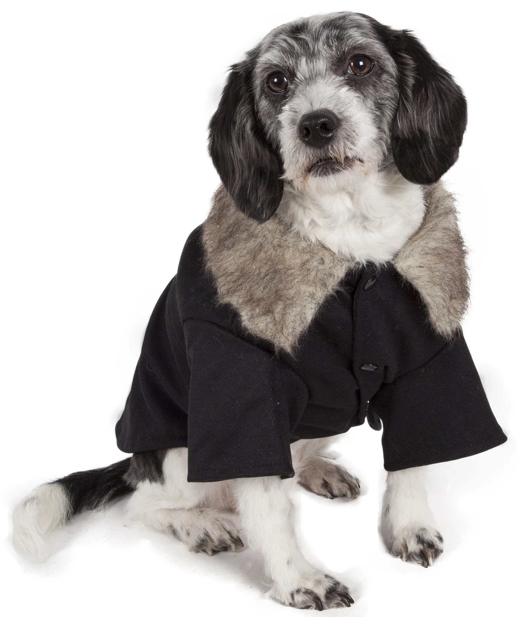 Pet Life ® 'Coast-Guard' Buttoned Fashion Faux-Fur Collared Wool Dog Coat - Image 2