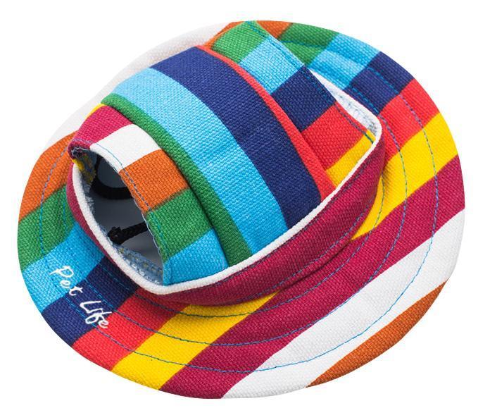 Pet Life ®  'Colorfur' UV Protectant Adjustable Fashion Canopy Brimmed Dog Hat Cap - Image 3