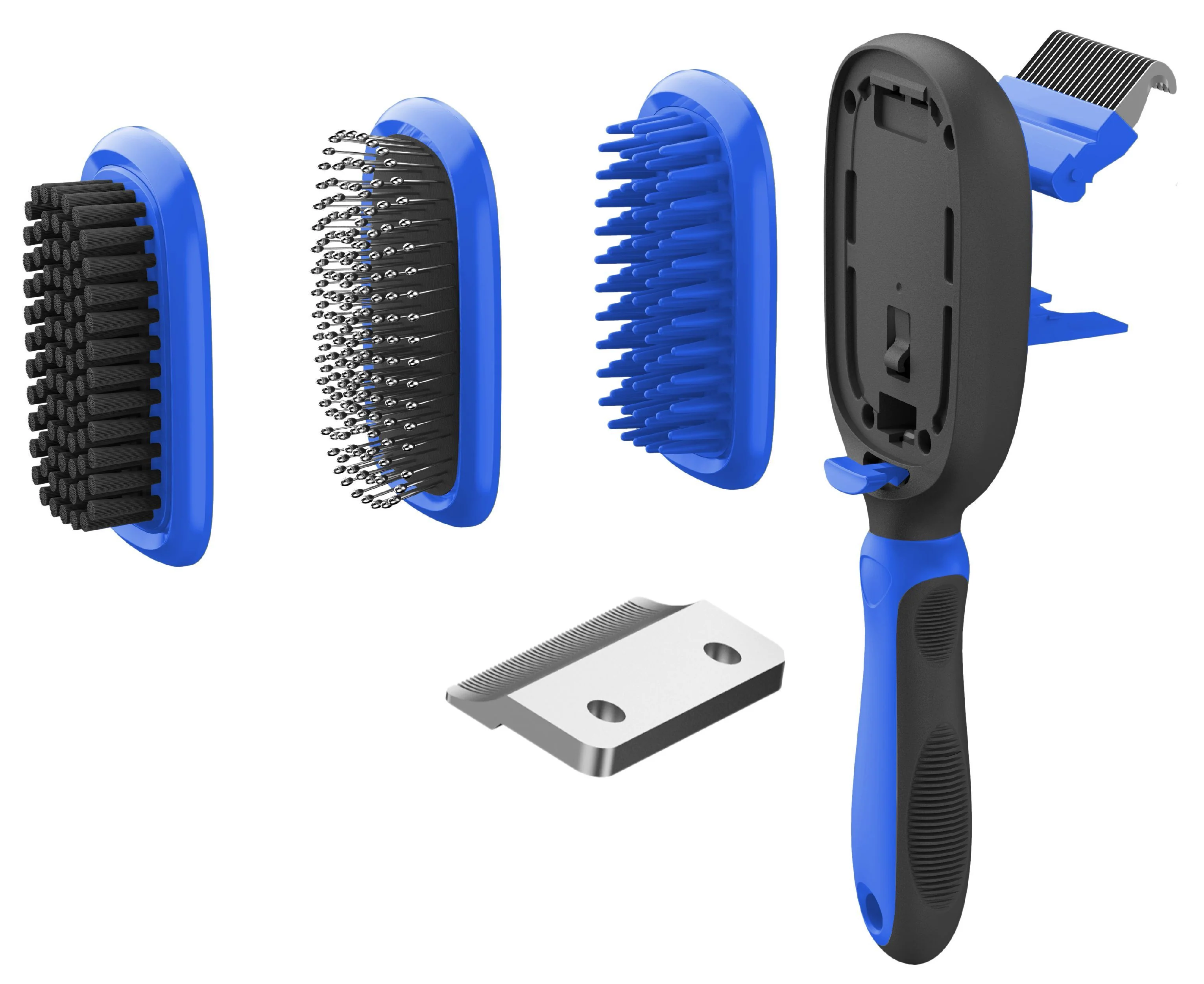 Pet Life ® 'Conversion' 5-in-1 Interchangeable Dematting and Deshedding Bristle Pin and Massage Grooming Pet Comb - Image 10