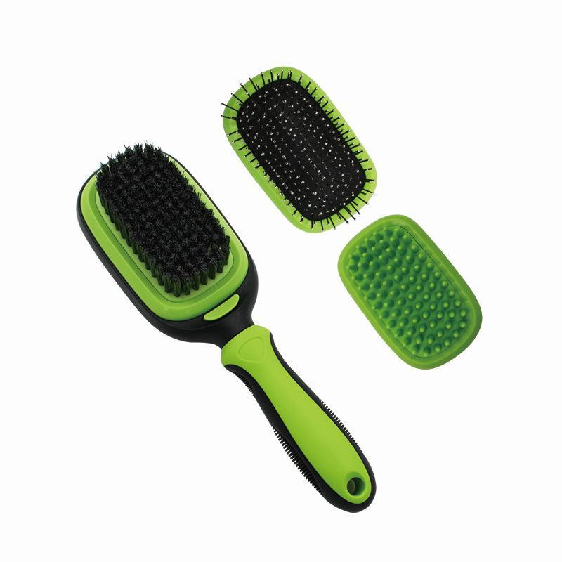 Pet Life ® 'Conversion' 5-in-1 Interchangeable Dematting and Deshedding Bristle Pin and Massage Grooming Pet Comb - Image 2