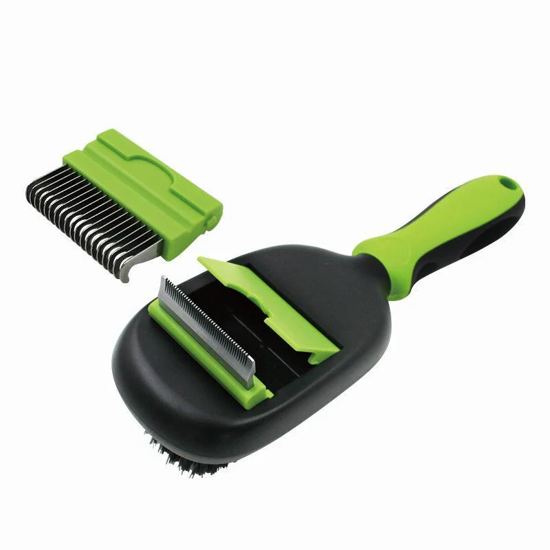 Pet Life ® 'Conversion' 5-in-1 Interchangeable Dematting and Deshedding Bristle Pin and Massage Grooming Pet Comb - Image 4