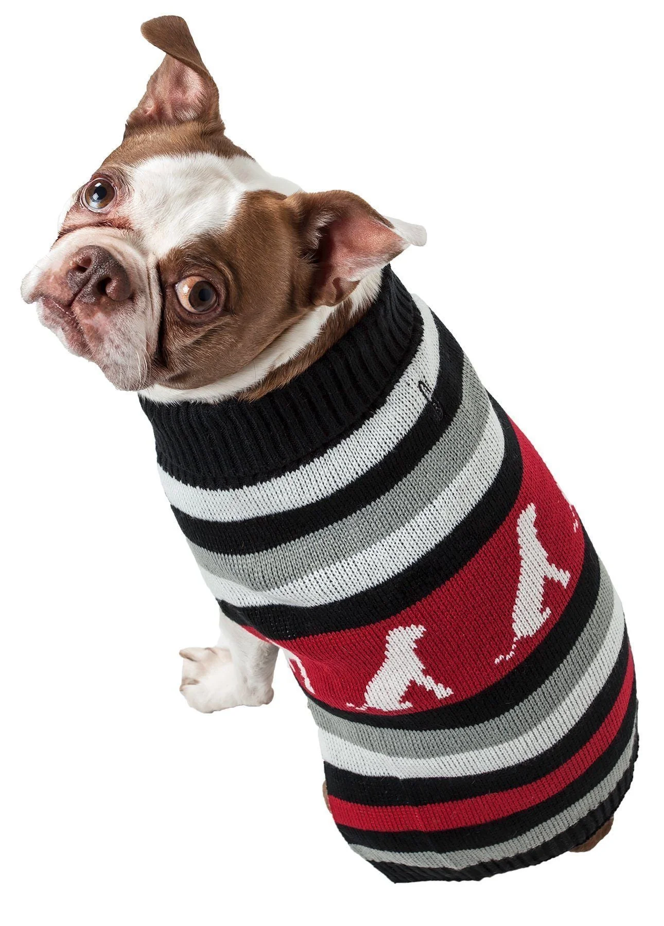 Pet Life ® Dog Patterned Fashion Striped Ribbed Turtle Neck Dog Sweater - Image 3