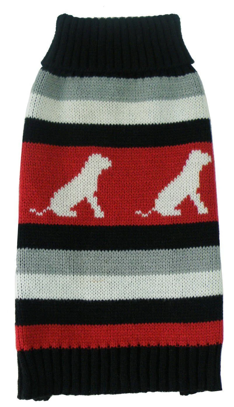 Pet Life ® Dog Patterned Fashion Striped Ribbed Turtle Neck Dog Sweater - Image 4