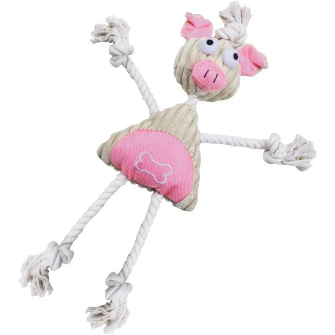Pet Life ® 'Doll Mannequin' Natural Jute and Rope Squeak Dog Toy