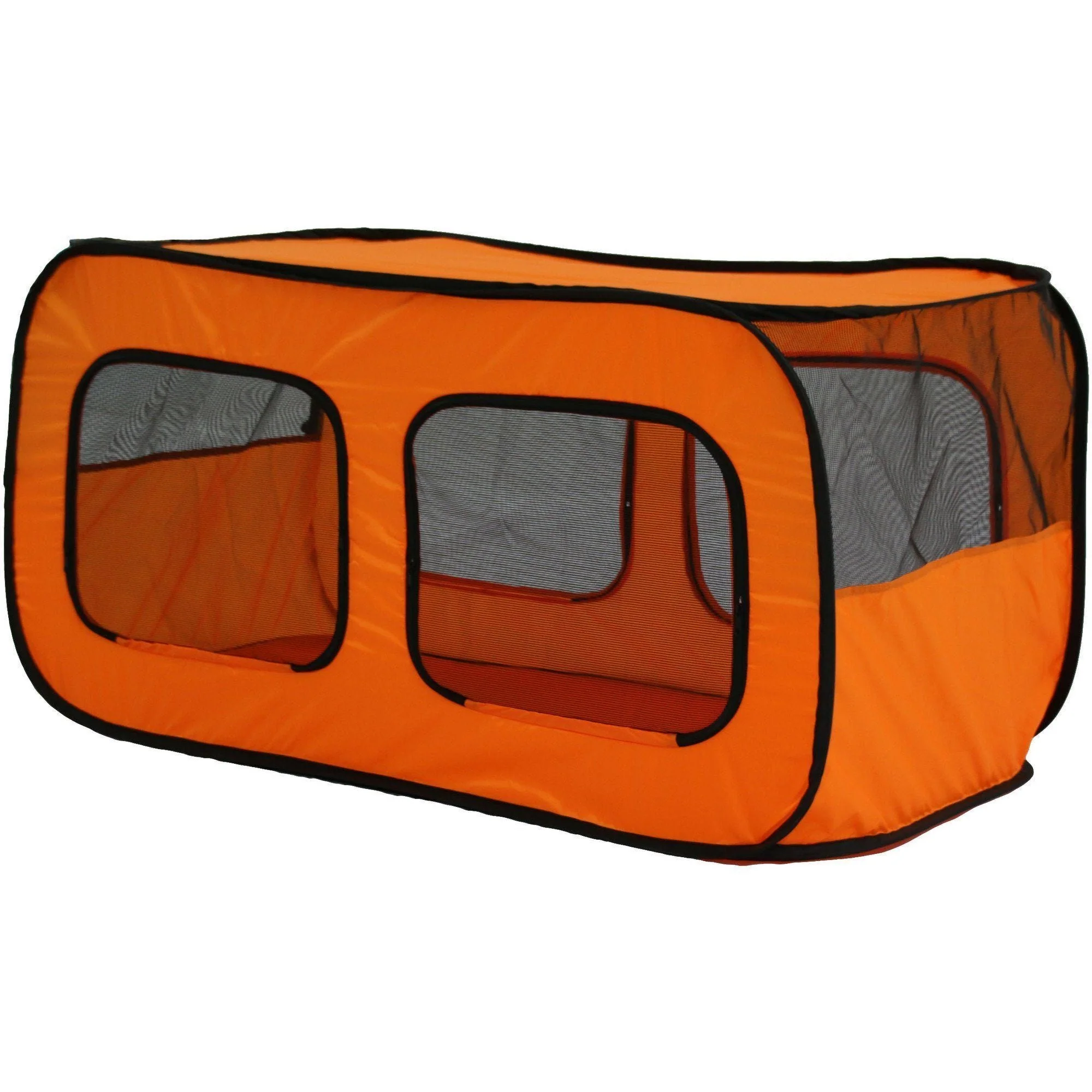 Pet Life ® 'Dual Window' Rectangular Mesh Wire-Folding Collapsible Travel Lightweight Multiple Pet Dog Crate Tent - Image 2