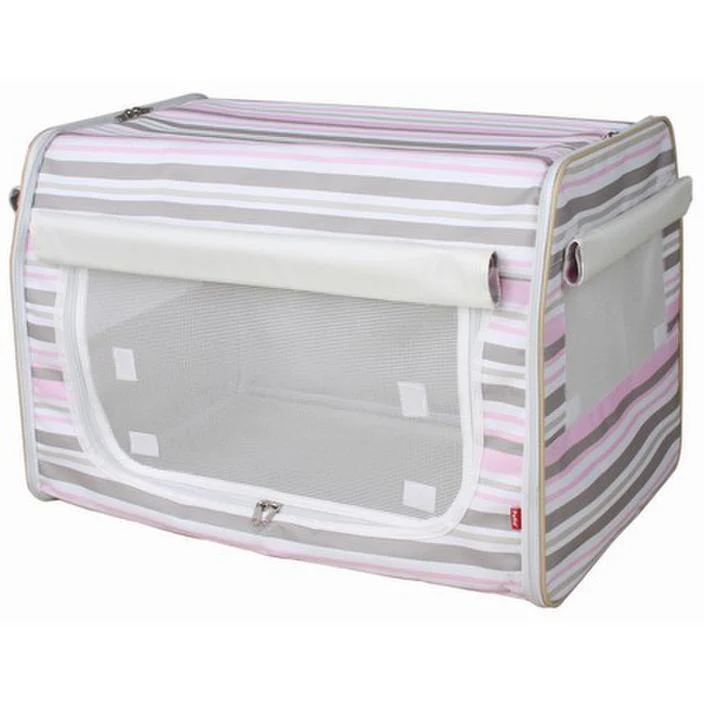 Pet Life ® 'Easy Folding' Zippered Folding Collapsible Wire Framed Lightweight Pet Dog Crate Carrier - Image 2