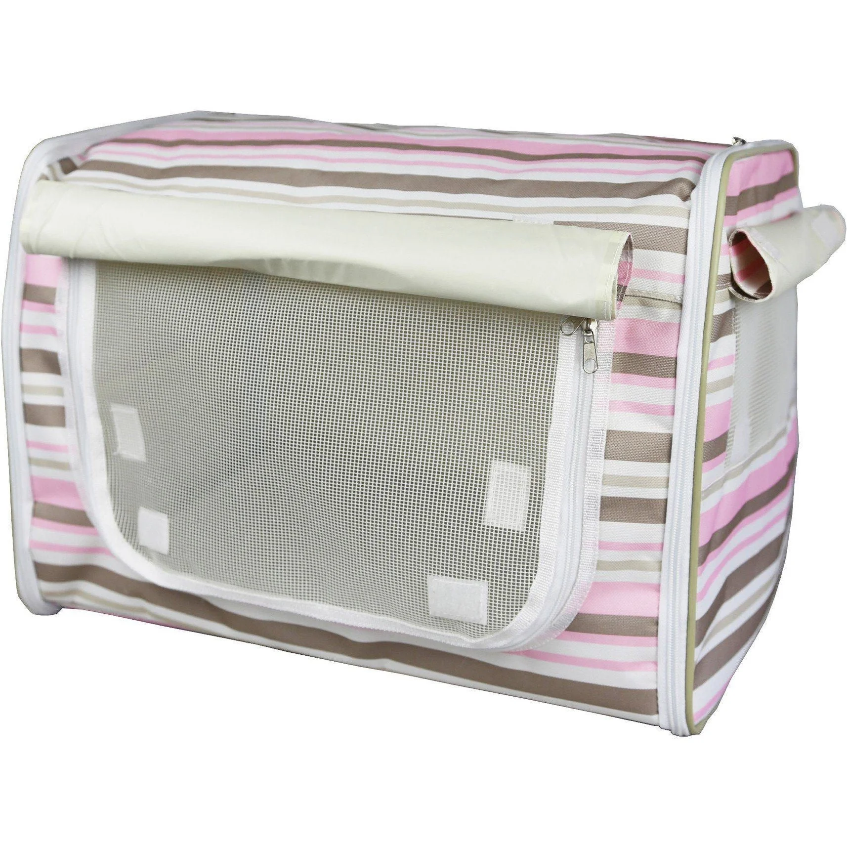 Pet Life ® 'Easy Folding' Zippered Folding Collapsible Wire Framed Lightweight Pet Dog Crate Carrier - Image 5