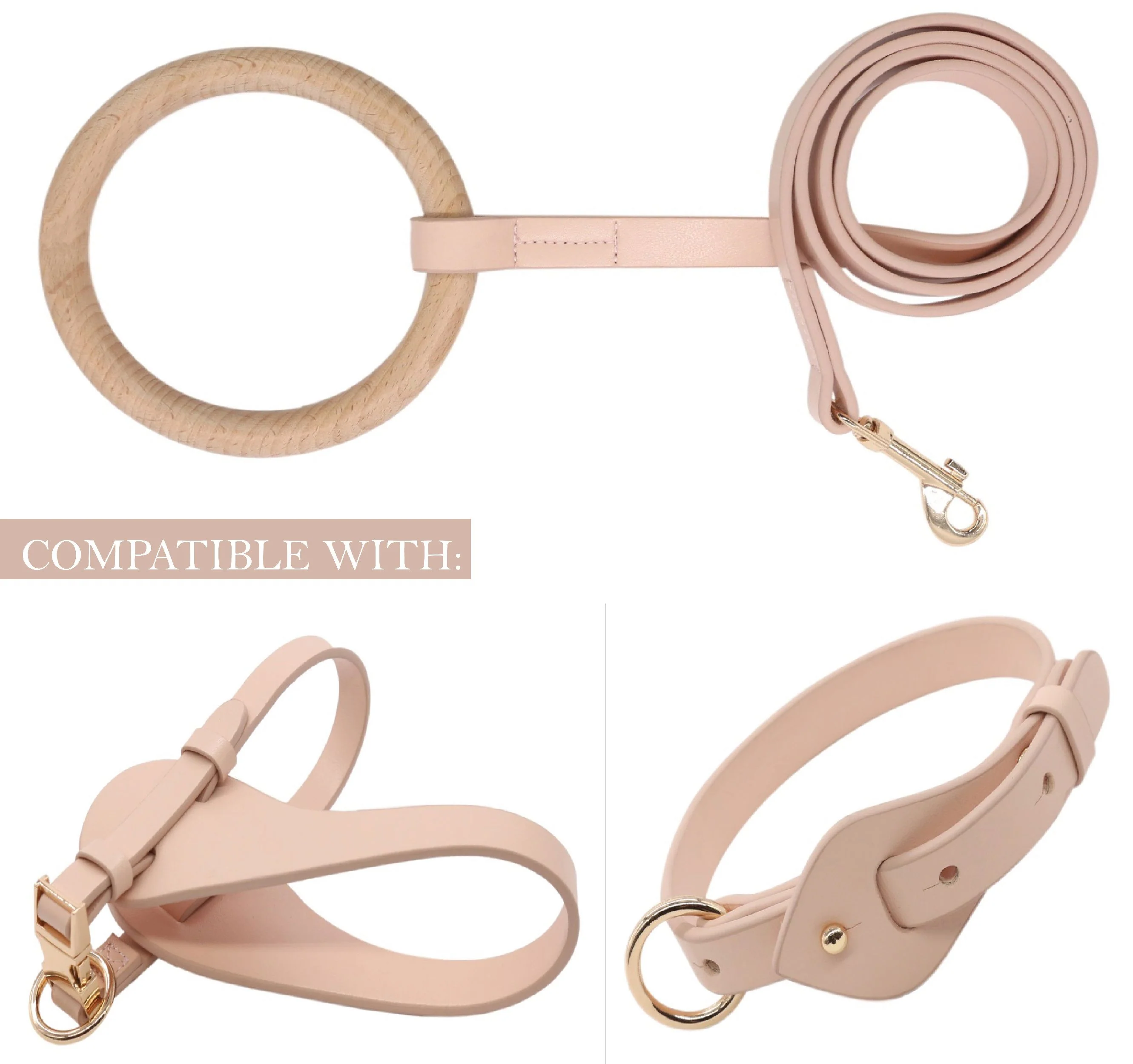 Pet Life ® 'Ever-Craft' Boutique Series Beechwood and Leather Designer Dog Leash - Image 4