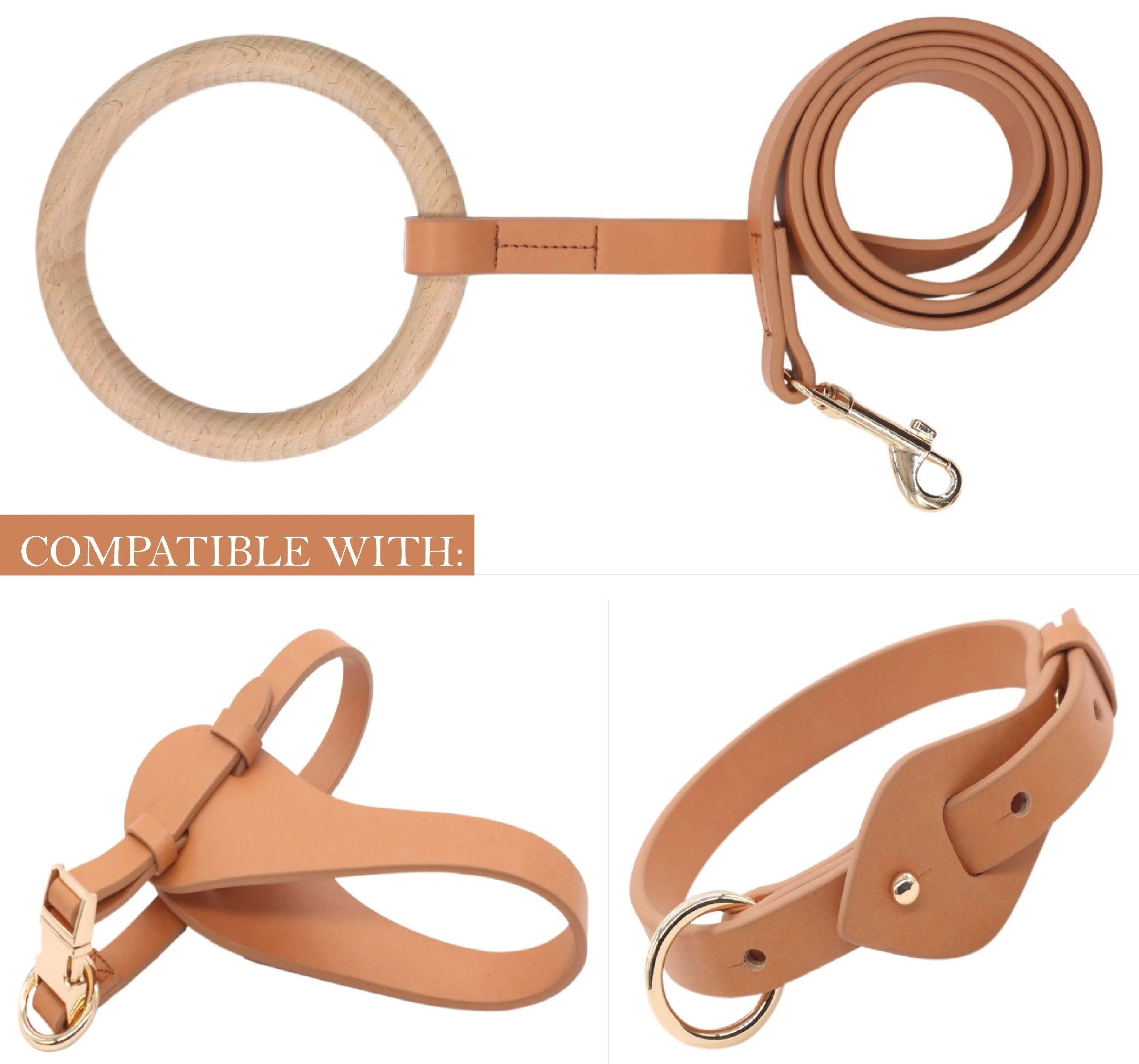 Pet Life ® 'Ever-Craft' Boutique Series Beechwood and Leather Designer Dog Leash - Image 8