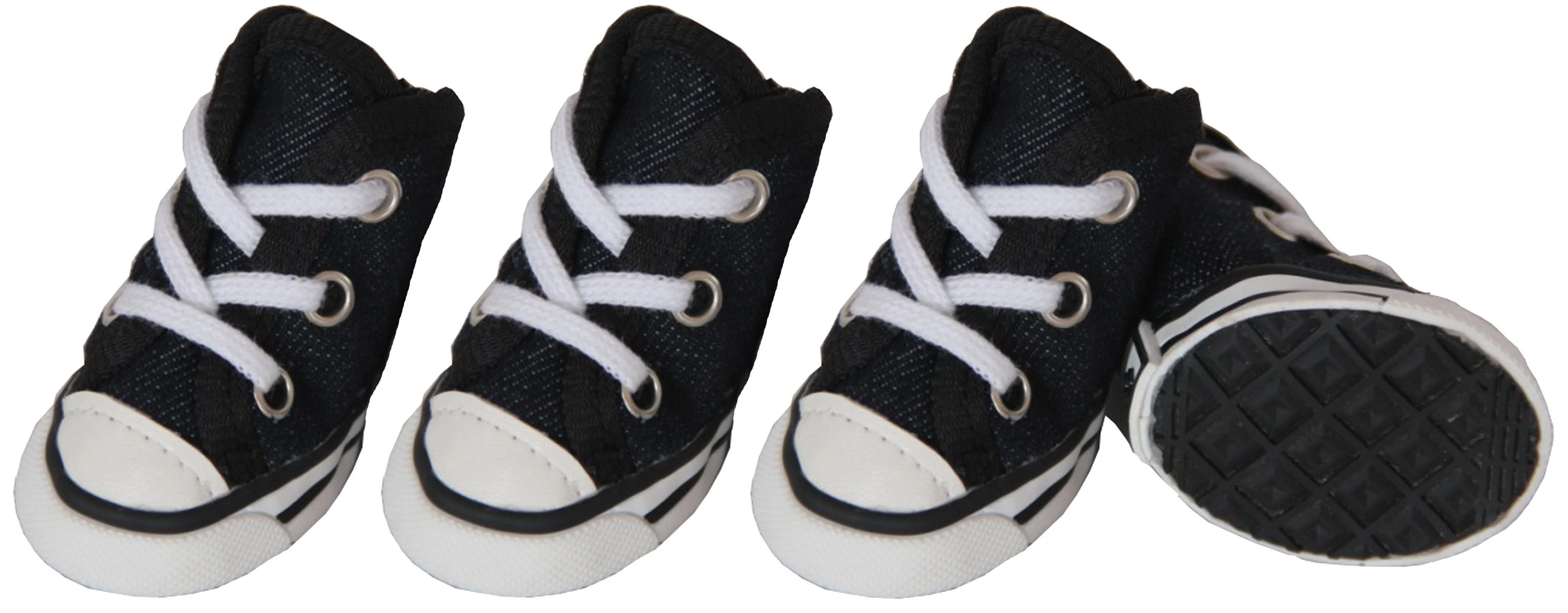Pet Life ® 'Extreme-Skater' Canvas Casual Grip Pet Dog Shoes Sneakers - Set Of 4 - Image 3