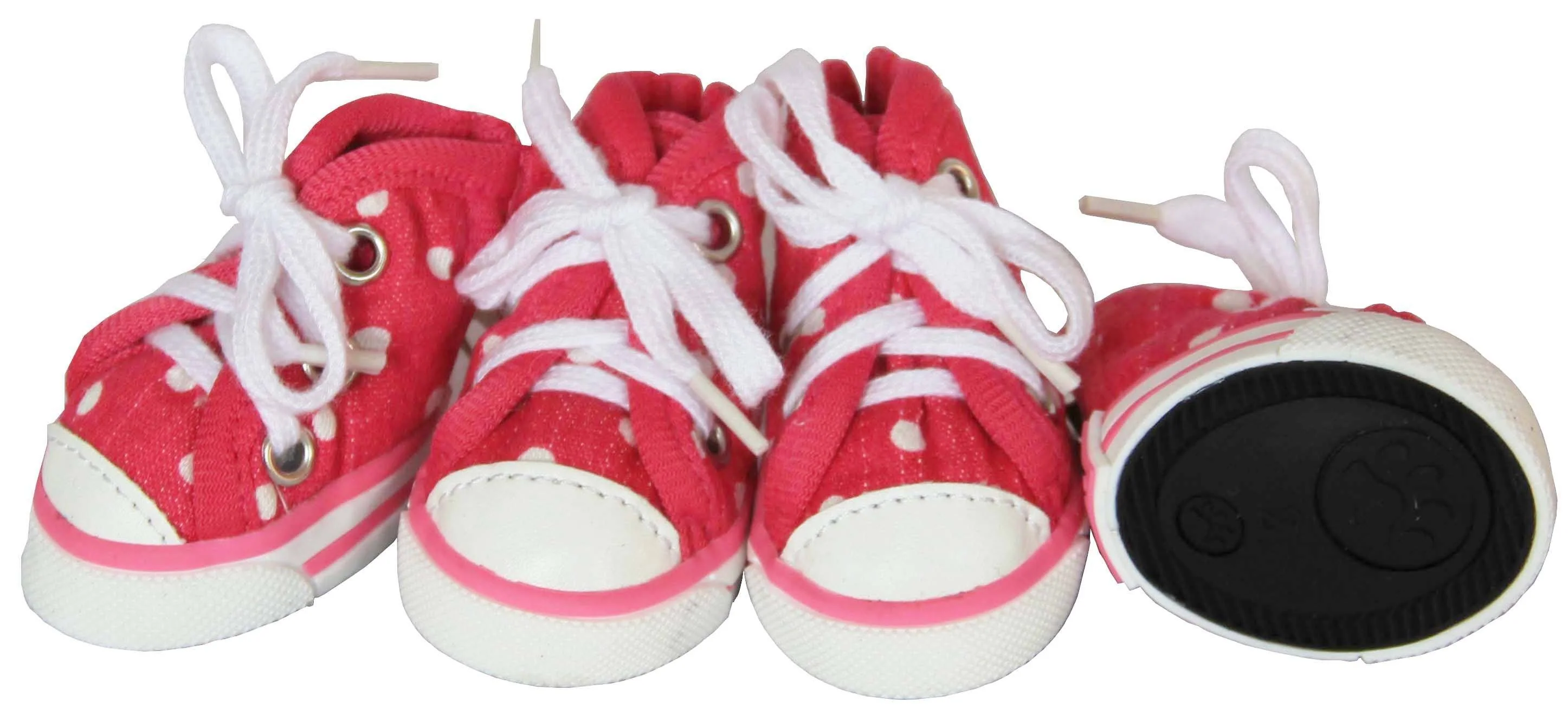 Pet Life ® 'Extreme-Skater' Canvas Casual Grip Pet Dog Shoes Sneakers - Set Of 4 - Image 4