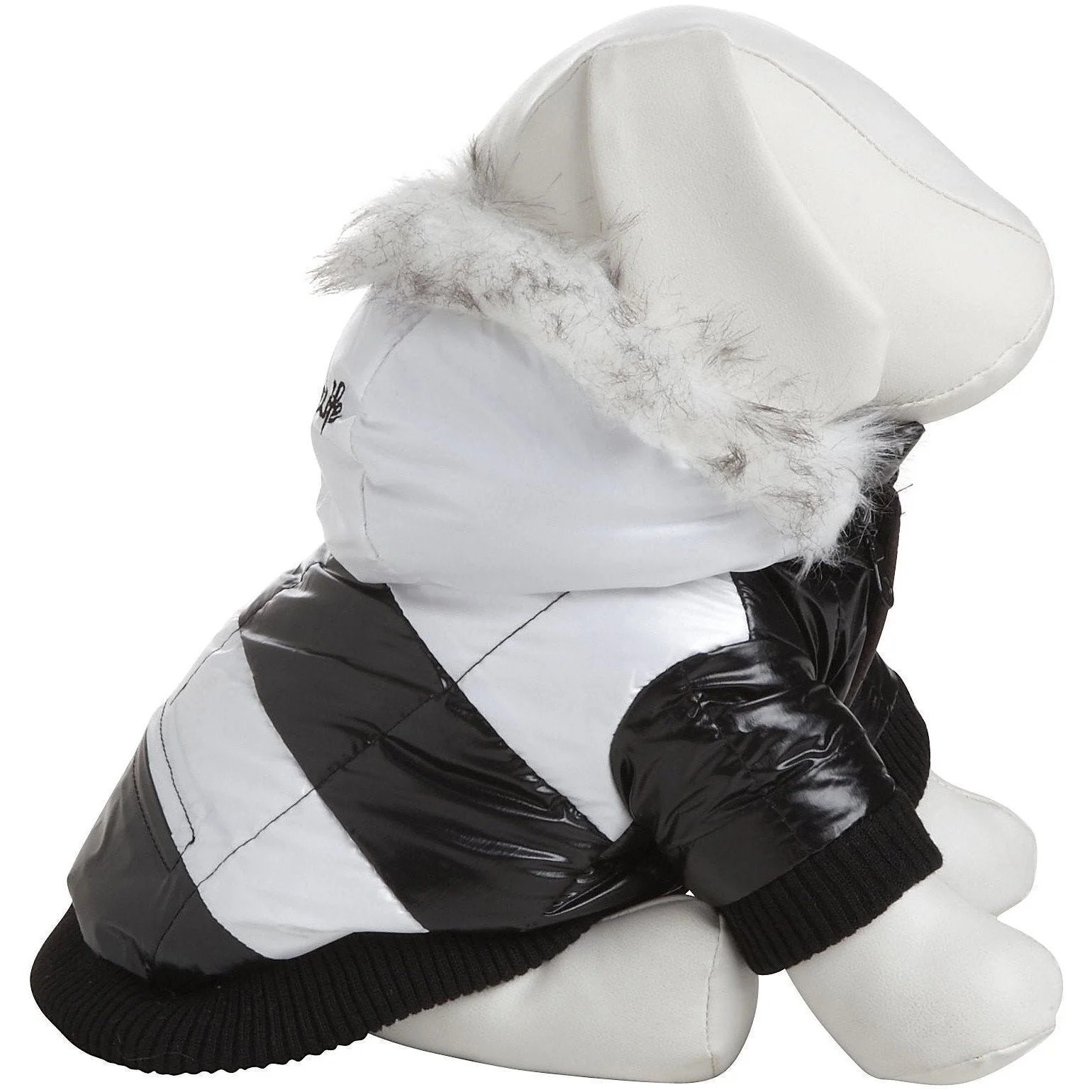 Pet Life ® Fashion Striped 3M Insulated Ultra-Plush Pet Dog Parka Coat w/ Removable Hood - Image 2