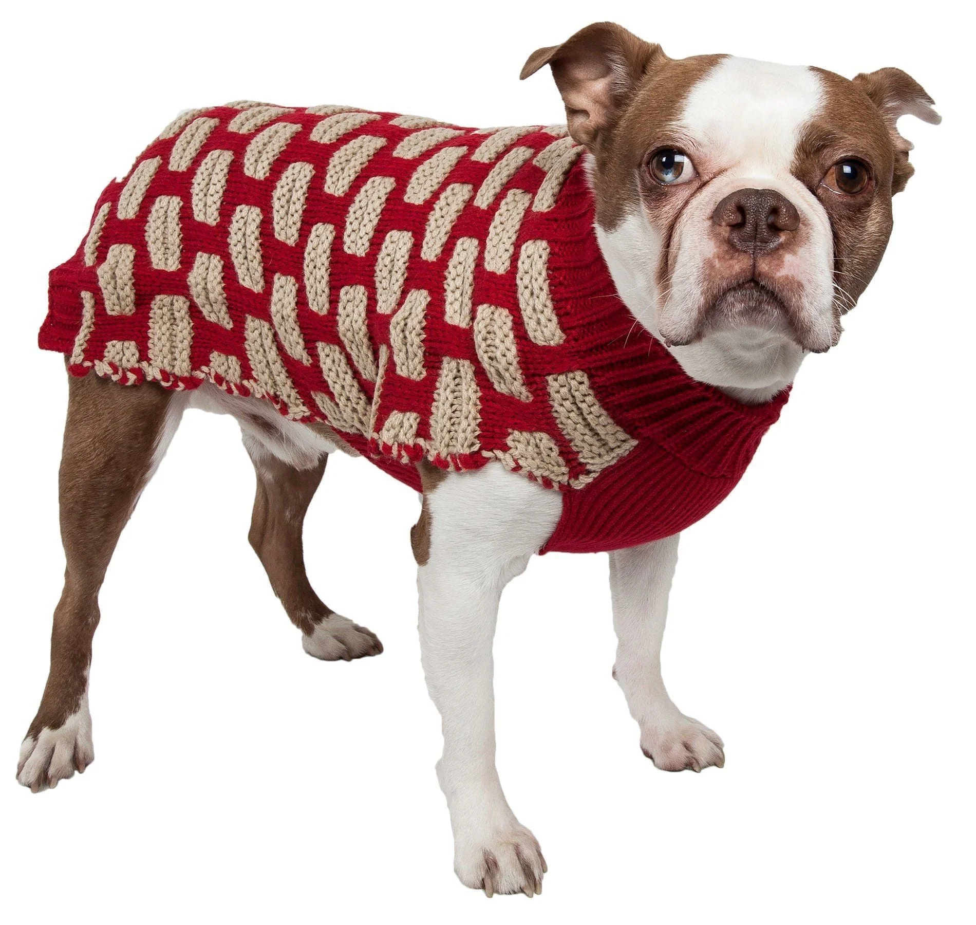 Pet Life ® Fashion Weaved Heavy Knit Designer Ribbed Turtle Neck Dog Sweater - Image 2