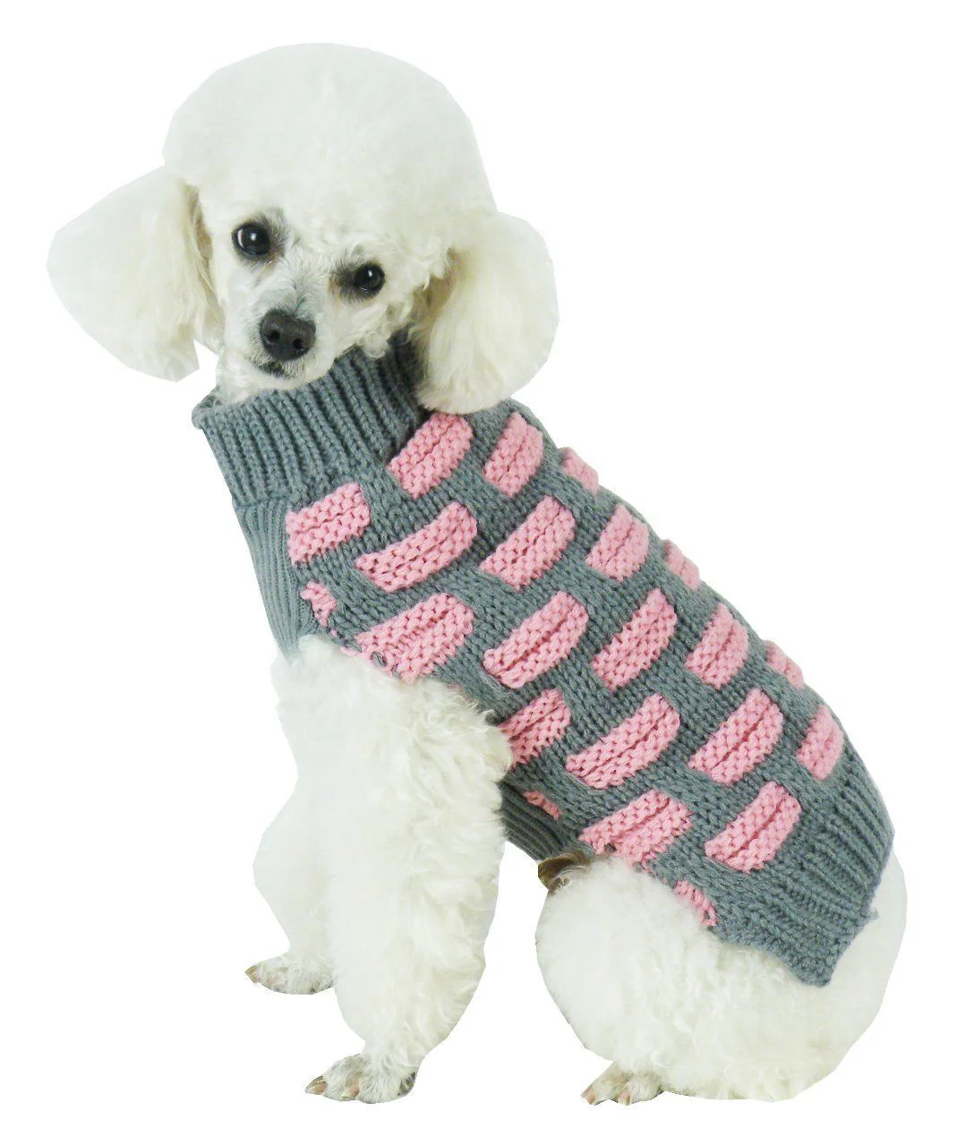Pet Life ® Fashion Weaved Heavy Knit Designer Ribbed Turtle Neck Dog Sweater - Image 3