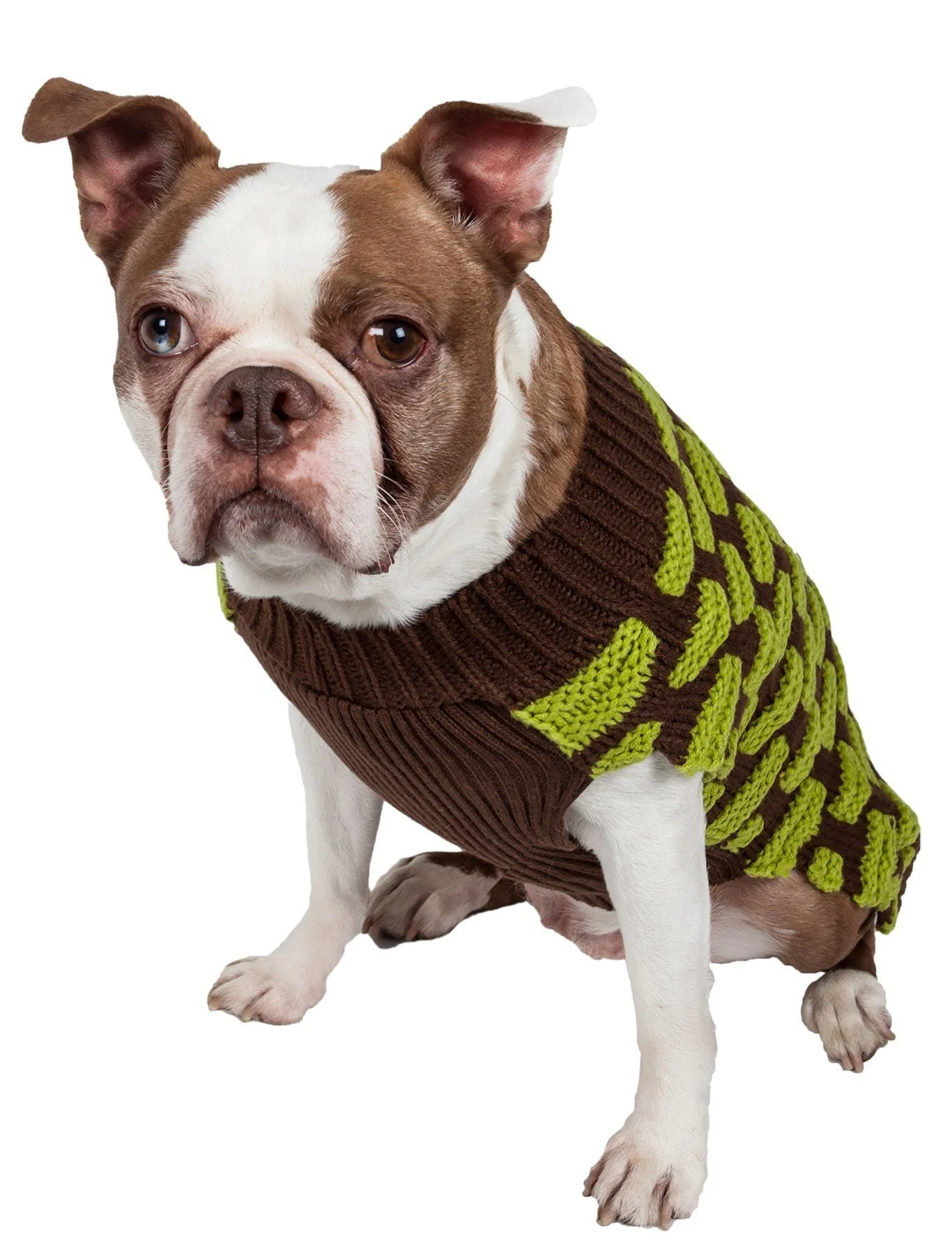Pet Life ® Fashion Weaved Heavy Knit Designer Ribbed Turtle Neck Dog Sweater - Image 4
