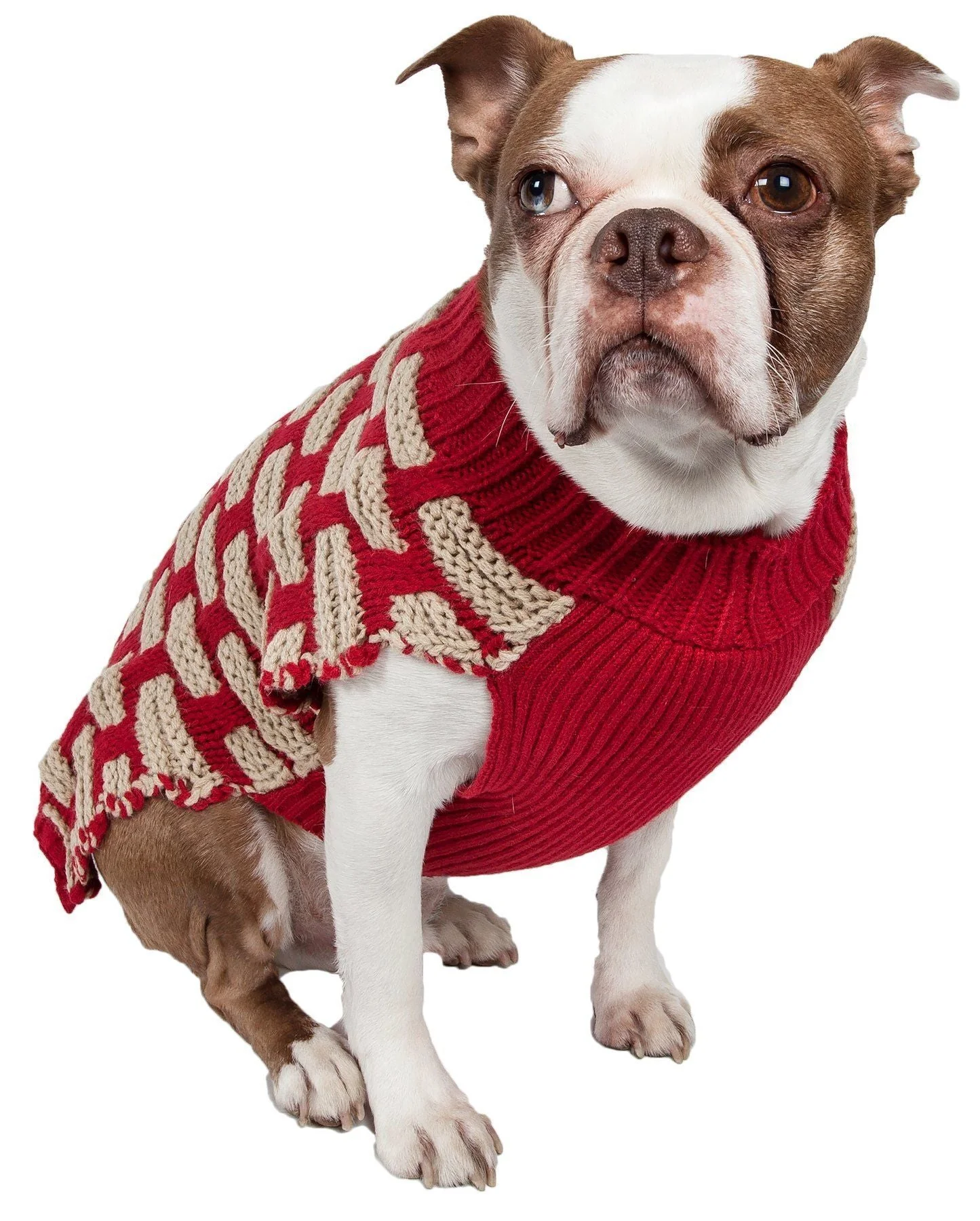 Pet Life ® Fashion Weaved Heavy Knit Designer Ribbed Turtle Neck Dog Sweater - Image 9