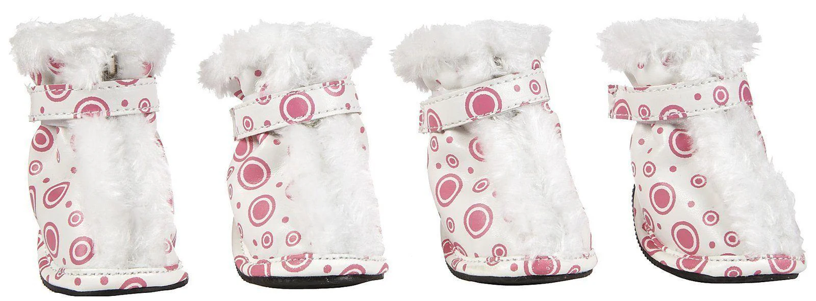 Pet Life ® Fur-Comfort 3M Insulated Fashion Fur and PVC Waterproof Winter Dog Boots - Set of 4 - Image 2