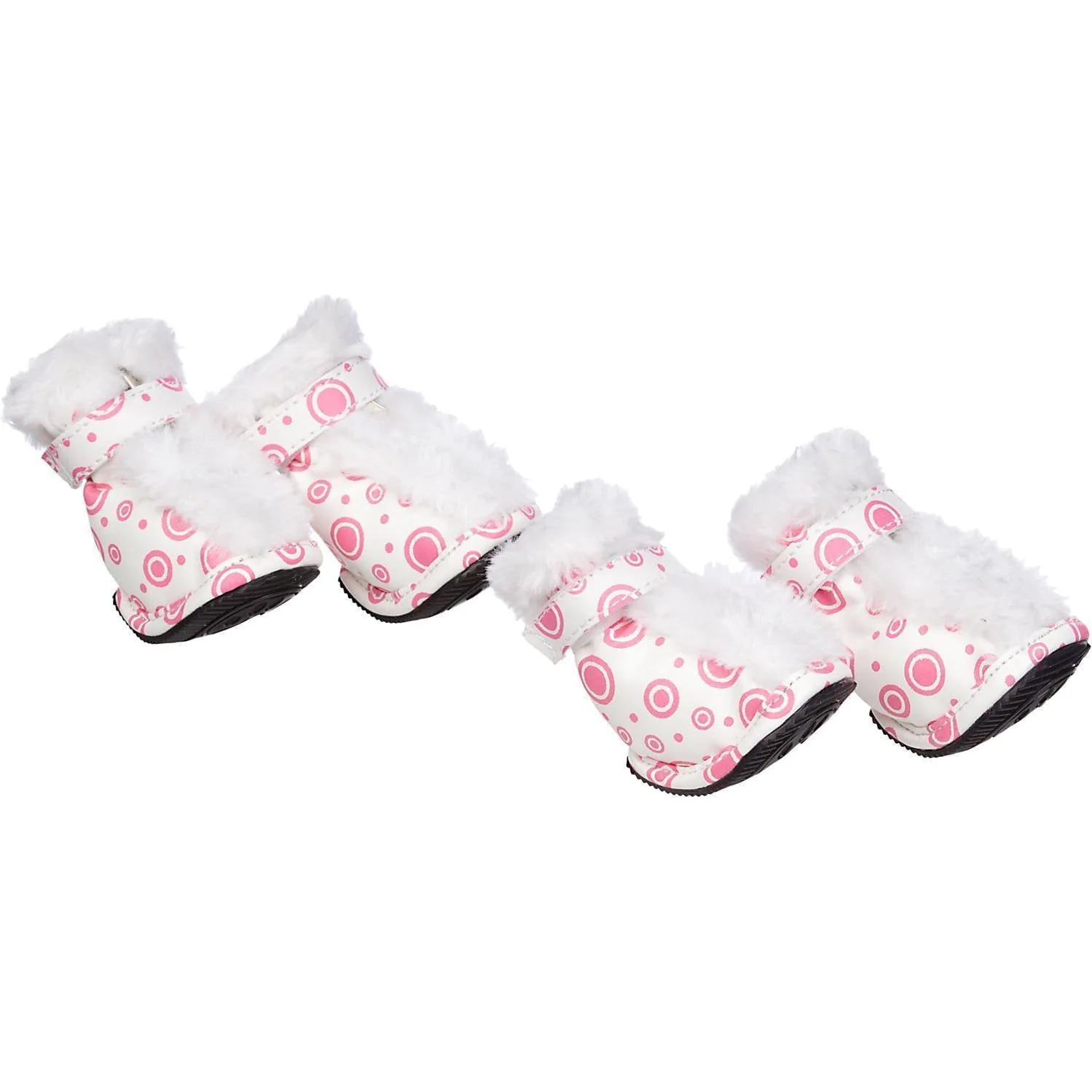Pet Life ® Fur-Comfort 3M Insulated Fashion Fur and PVC Waterproof Winter Dog Boots - Set of 4 - Image 3