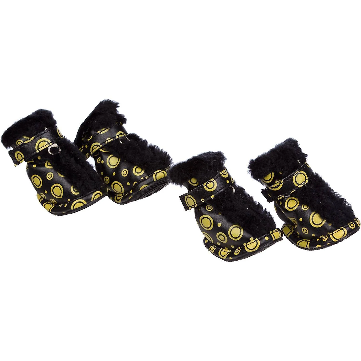 Pet Life ® Fur-Comfort 3M Insulated Fashion Fur and PVC Waterproof Winter Dog Boots - Set of 4 - Image 4