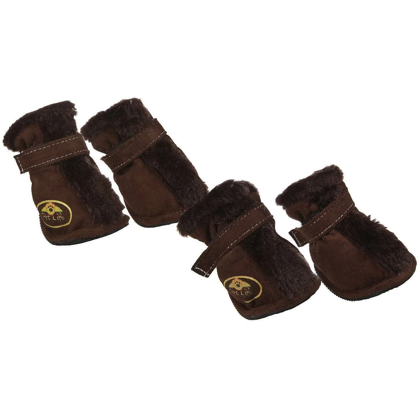 Pet Life ® Fur-Comfort 3M Insulated Fashion Fur and Suede Winter Dog Shoes Boots - Set of 4 - Image 2
