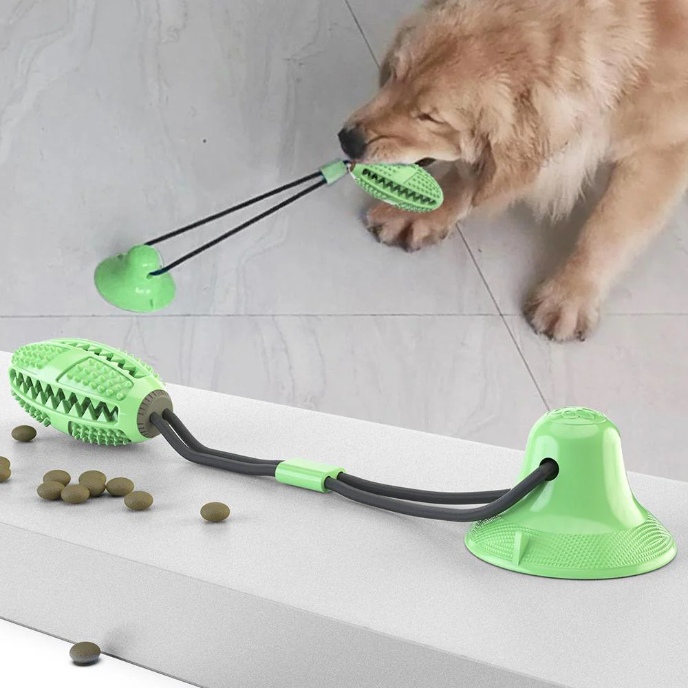 Pet Life ® 'Grip N' Play' Treat Dispensing Football Shaped Suction Cup Dog Toy - Image 12