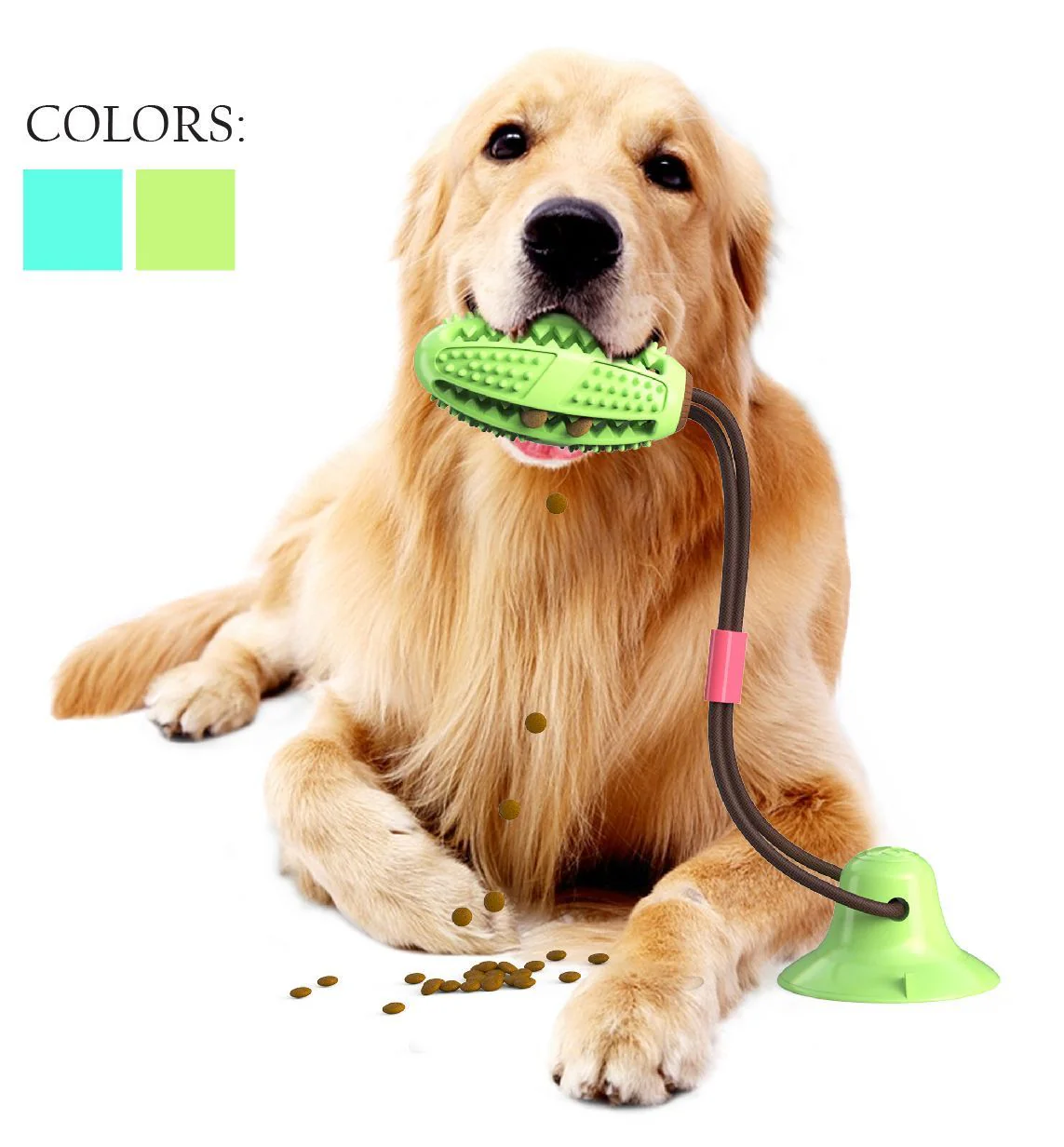 Pet Life ® 'Grip N' Play' Treat Dispensing Football Shaped Suction Cup Dog Toy - Image 9