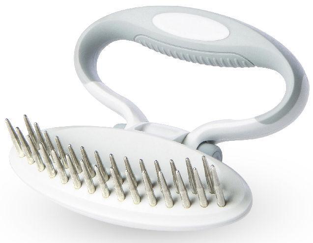 Pet Life ® 'Gyrater' Swivel Travel Dual-Rowed Grooming Undercoat Pet Rake - Image 4