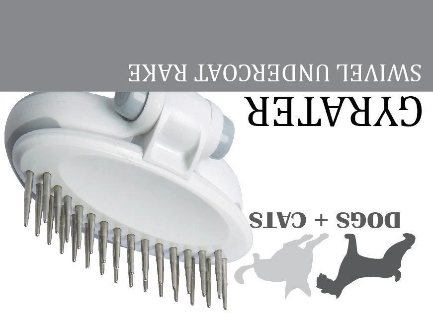 Pet Life ® 'Gyrater' Swivel Travel Dual-Rowed Grooming Undercoat Pet Rake - Image 5