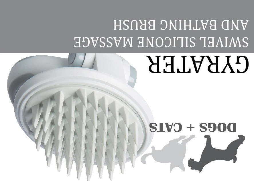 Pet Life ® 'Gyrater' Swivel Travel Silicone Massage Grooming Pet Brush - Image 5