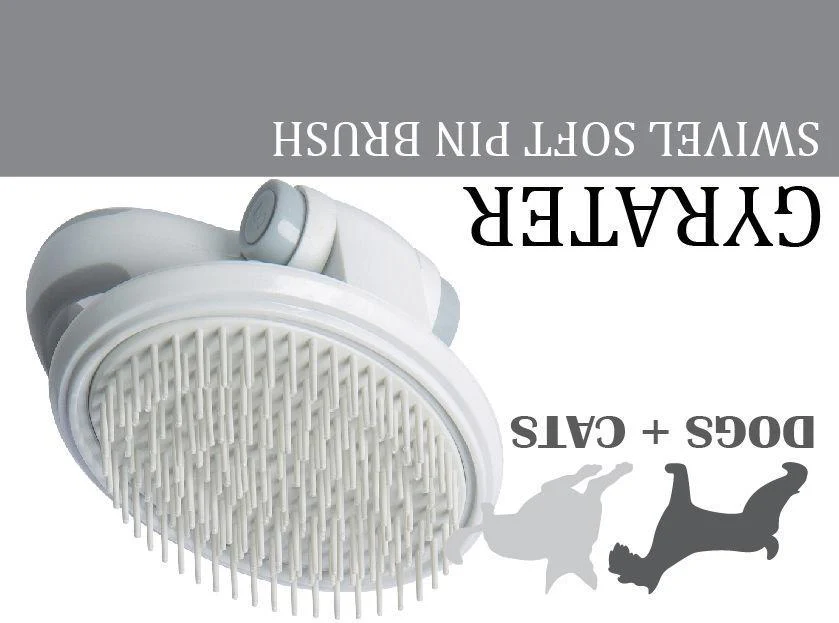 Pet Life ® 'Gyrater' Swivel Travel Soft Grooming Pet Pin Brush - Image 4