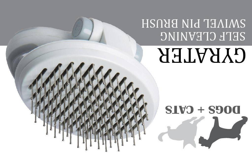 Pet Life ® 'Gyrater' Travel Self-Cleaning Swivel Grooming Pet Pin Brush - Image 5