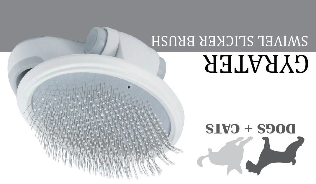 Pet Life ® 'Gyrater' Travel Swivel Pet Grooming Slicker Brush - Image 5