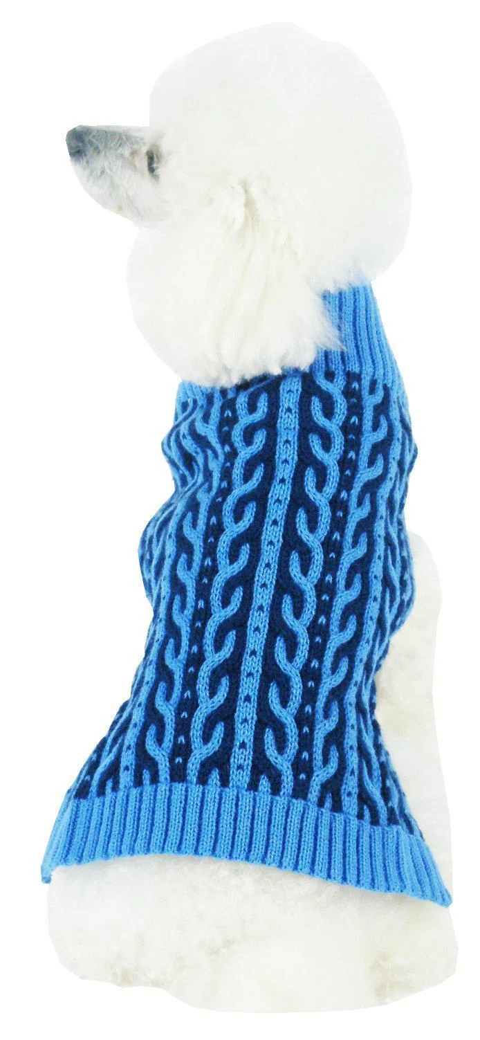 Pet Life ® 'Harmonious' Dual Color Weaved Heavy Cable Knitted Fashion Designer Dog Sweater - Image 11