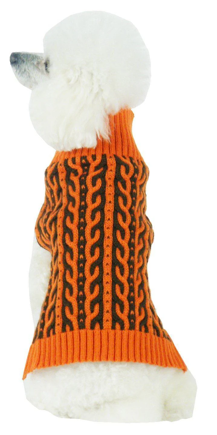 Pet Life ® 'Harmonious' Dual Color Weaved Heavy Cable Knitted Fashion Designer Dog Sweater - Image 12