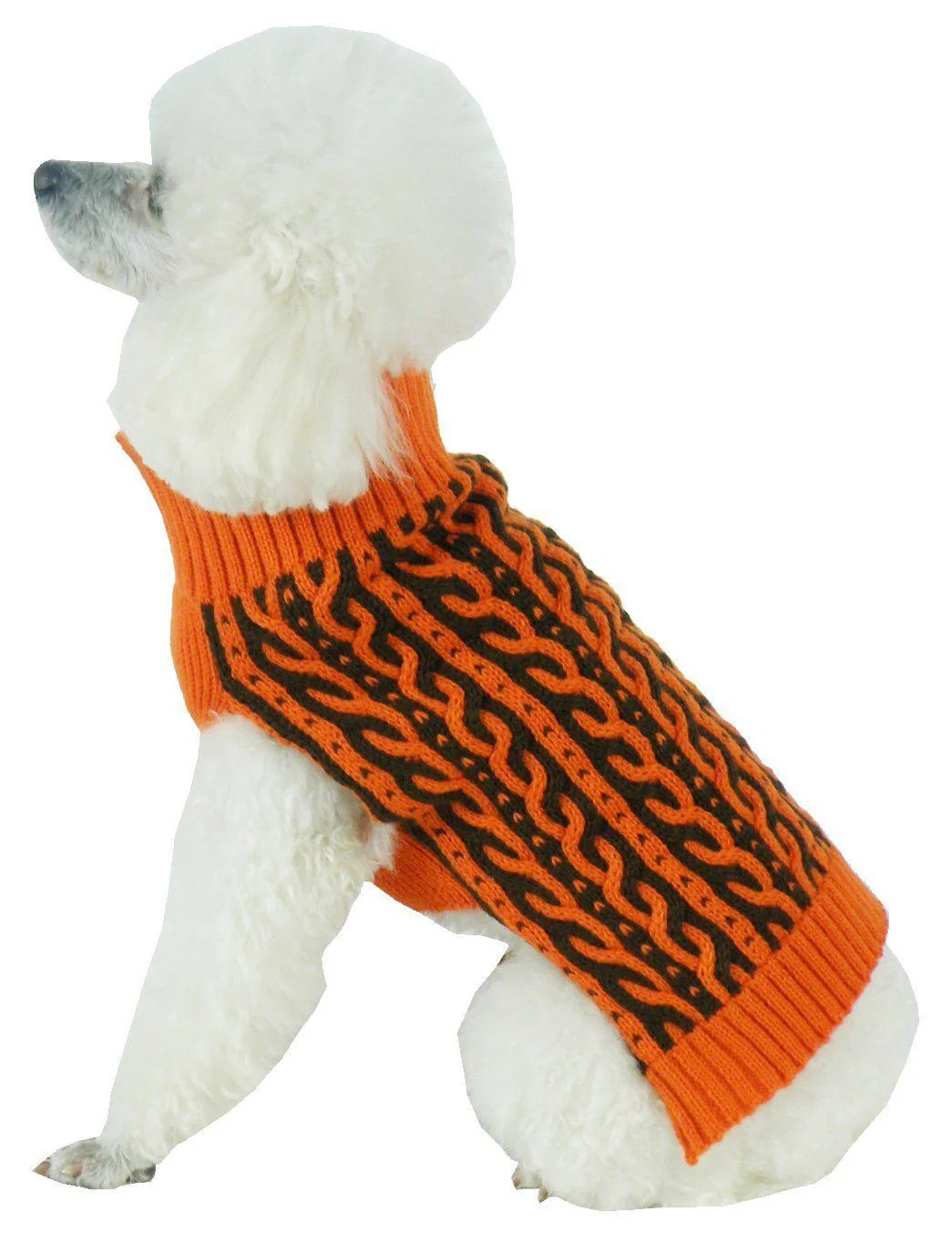 Pet Life ® 'Harmonious' Dual Color Weaved Heavy Cable Knitted Fashion Designer Dog Sweater - Image 3