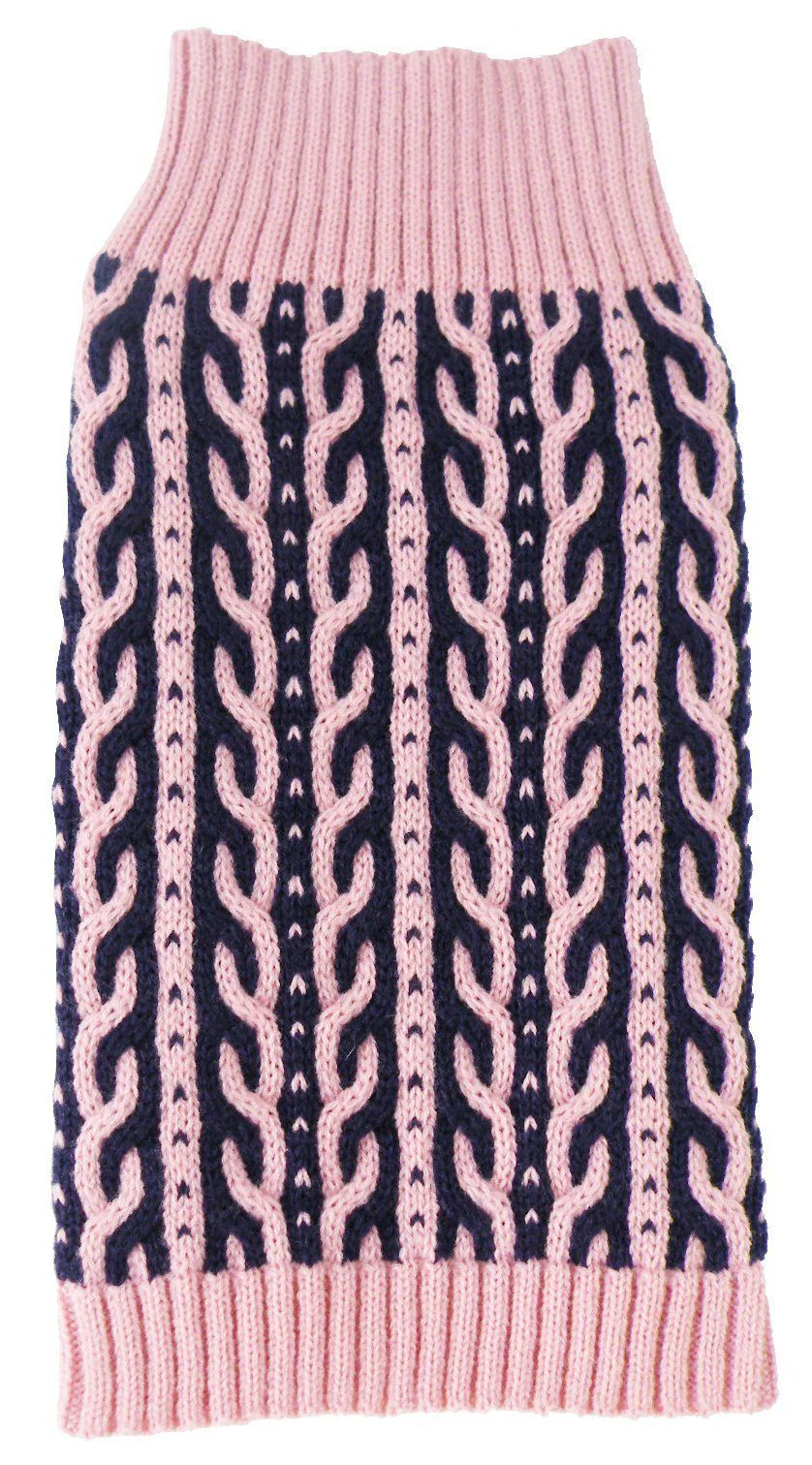 Pet Life ® 'Harmonious' Dual Color Weaved Heavy Cable Knitted Fashion Designer Dog Sweater - Image 5