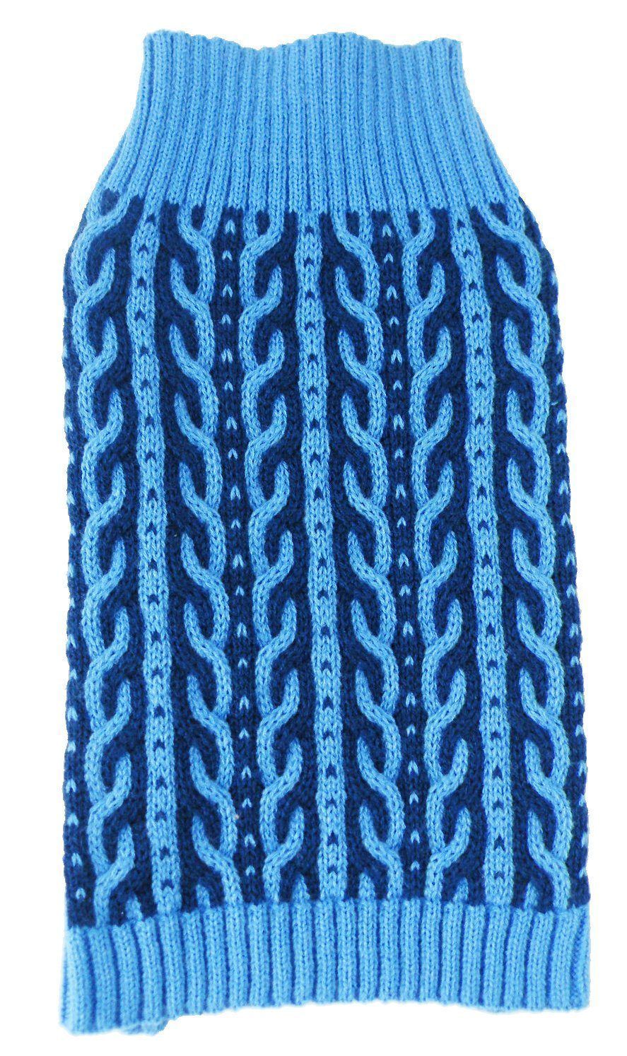 Pet Life ® 'Harmonious' Dual Color Weaved Heavy Cable Knitted Fashion Designer Dog Sweater - Image 6