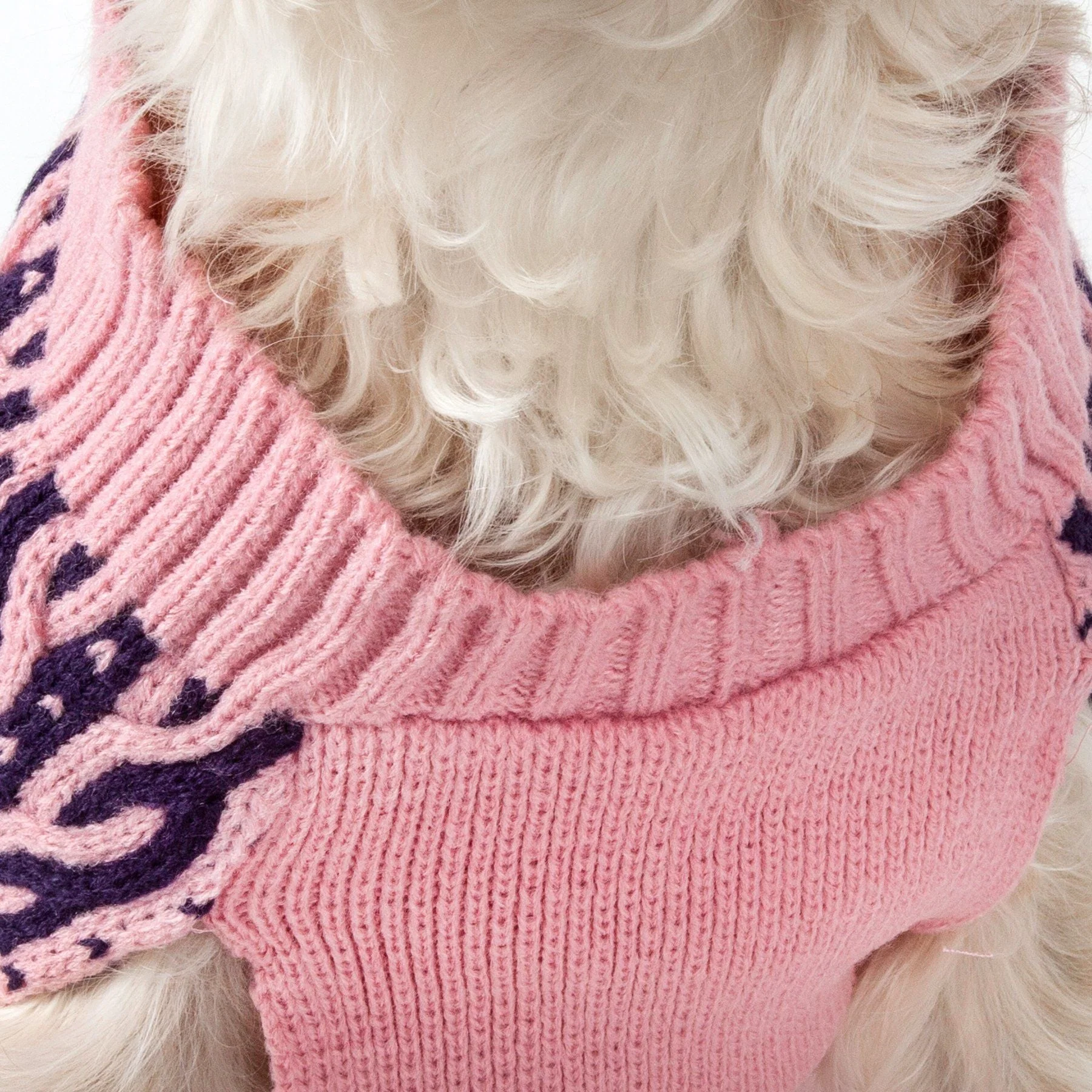 Pet Life ® 'Harmonious' Dual Color Weaved Heavy Cable Knitted Fashion Designer Dog Sweater - Image 9
