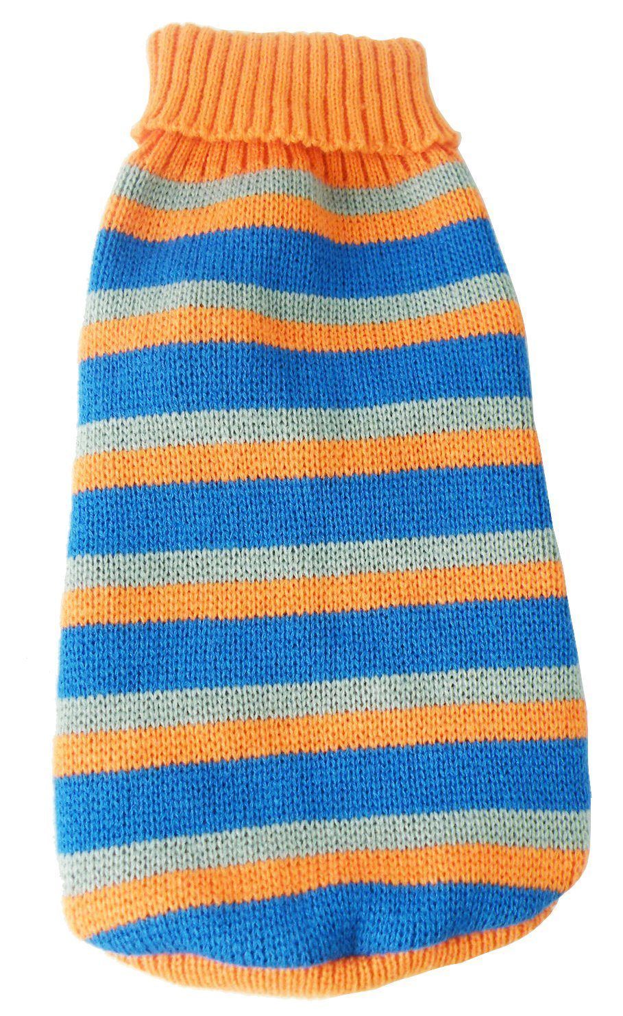 Pet Life ® Heavy Cable Knitted Striped Fashion Designer Polo Dog Sweater - Image 5