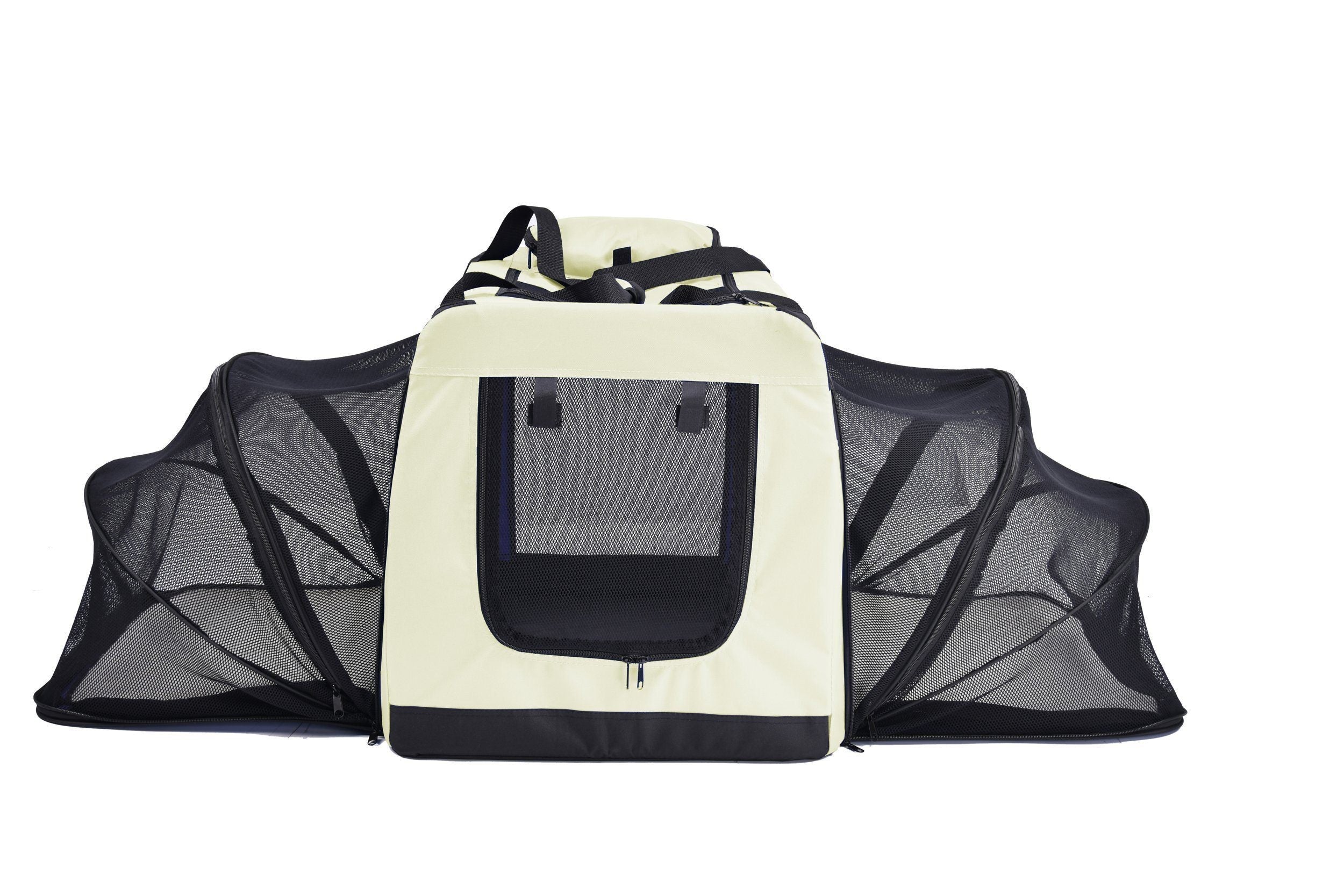 Pet Life ® 'Hounda Accordion' Metal Framed Soft-Folding Collapsible Dual-Sided Expandable Pet Dog Crate