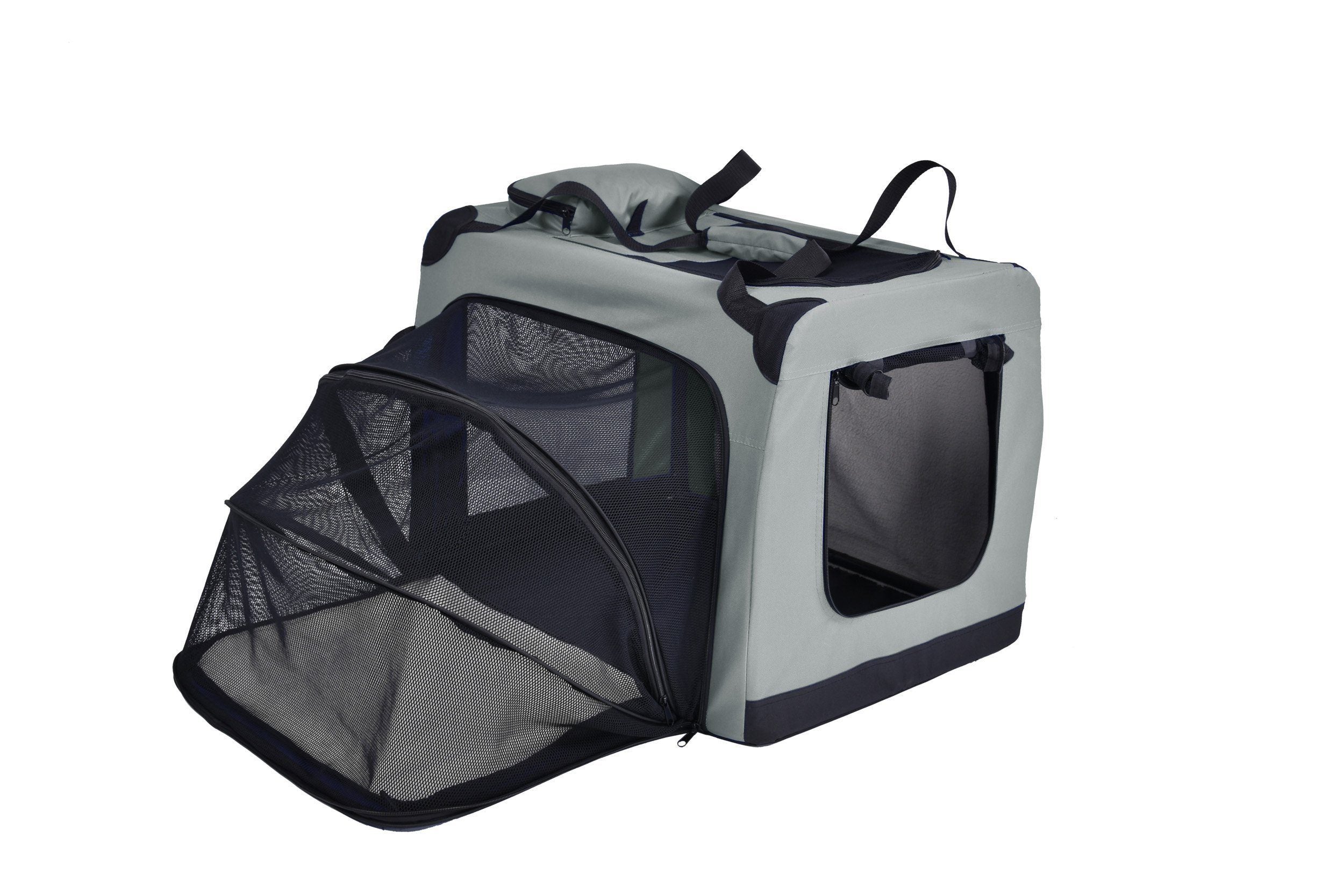 Pet Life ® 'Hounda Accordion' Metal Framed Soft-Folding Collapsible Dual-Sided Expandable Pet Dog Crate - Image 18