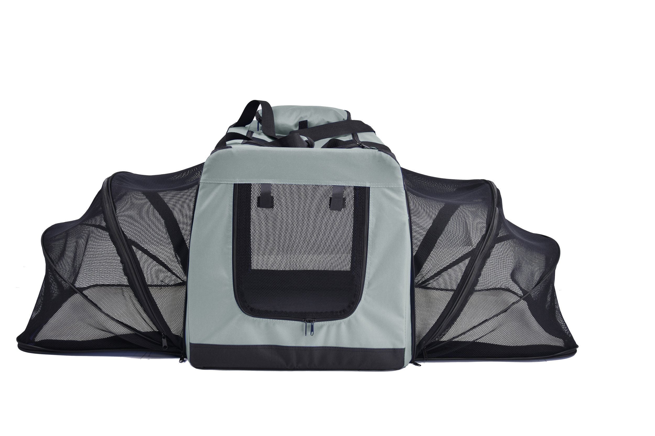 Pet Life ® 'Hounda Accordion' Metal Framed Soft-Folding Collapsible Dual-Sided Expandable Pet Dog Crate - Image 4