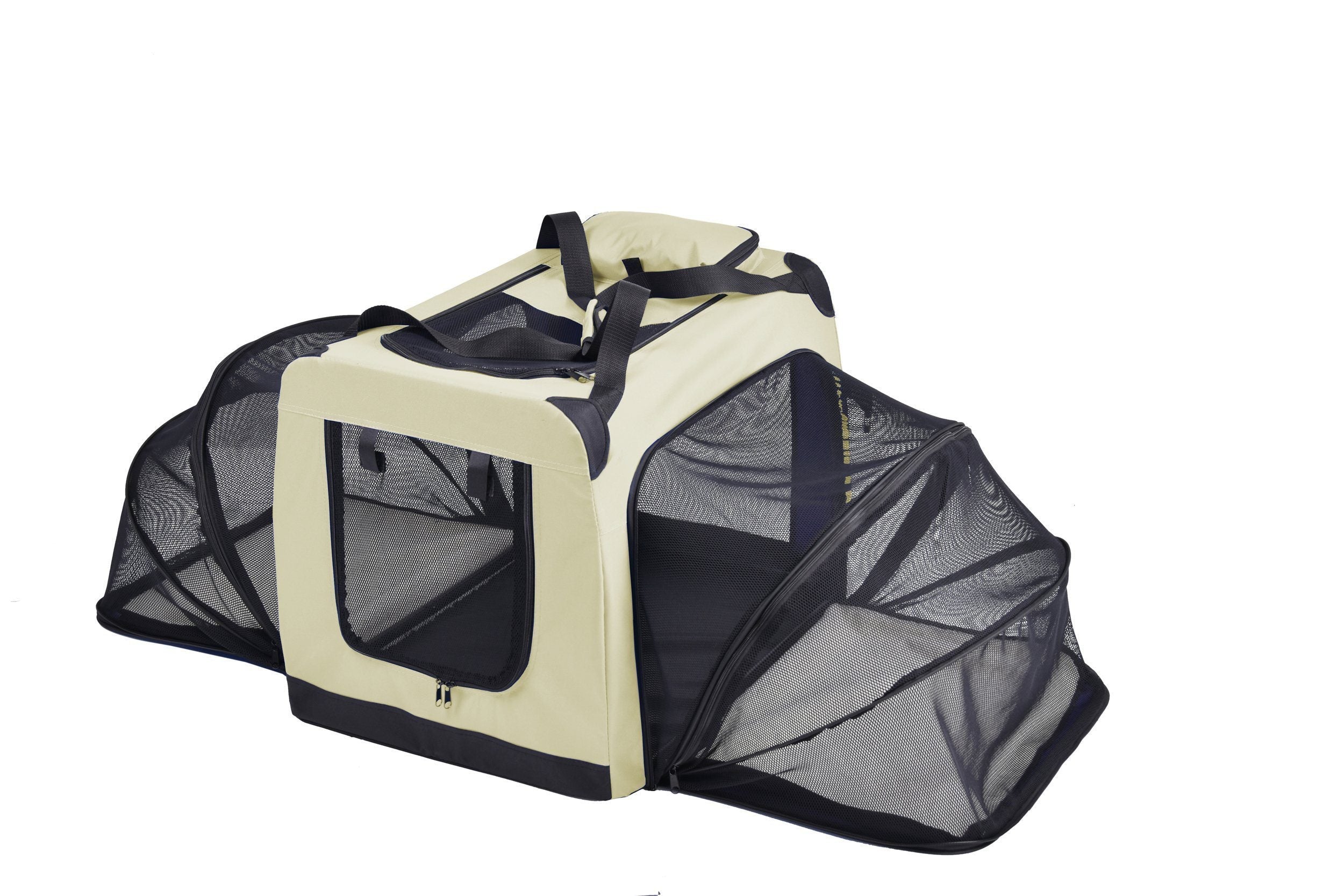 Pet Life ® 'Hounda Accordion' Metal Framed Soft-Folding Collapsible Dual-Sided Expandable Pet Dog Crate - Image 9